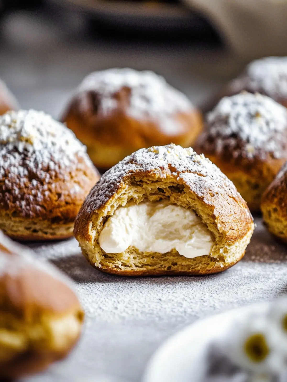 Hojicha Cream Puffs: A Toasty Japanese Treat to Savor 4 Hojicha Cream Puffs (Choux au Craqelin)