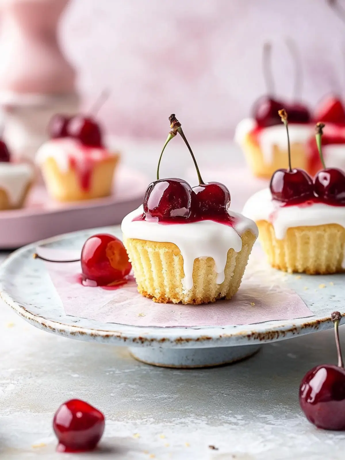 Irresistible Mini Cherry Bakewell Cakes: Sweet Bite-Sized Joy 2 Mini Cherry Bakewell Cakes