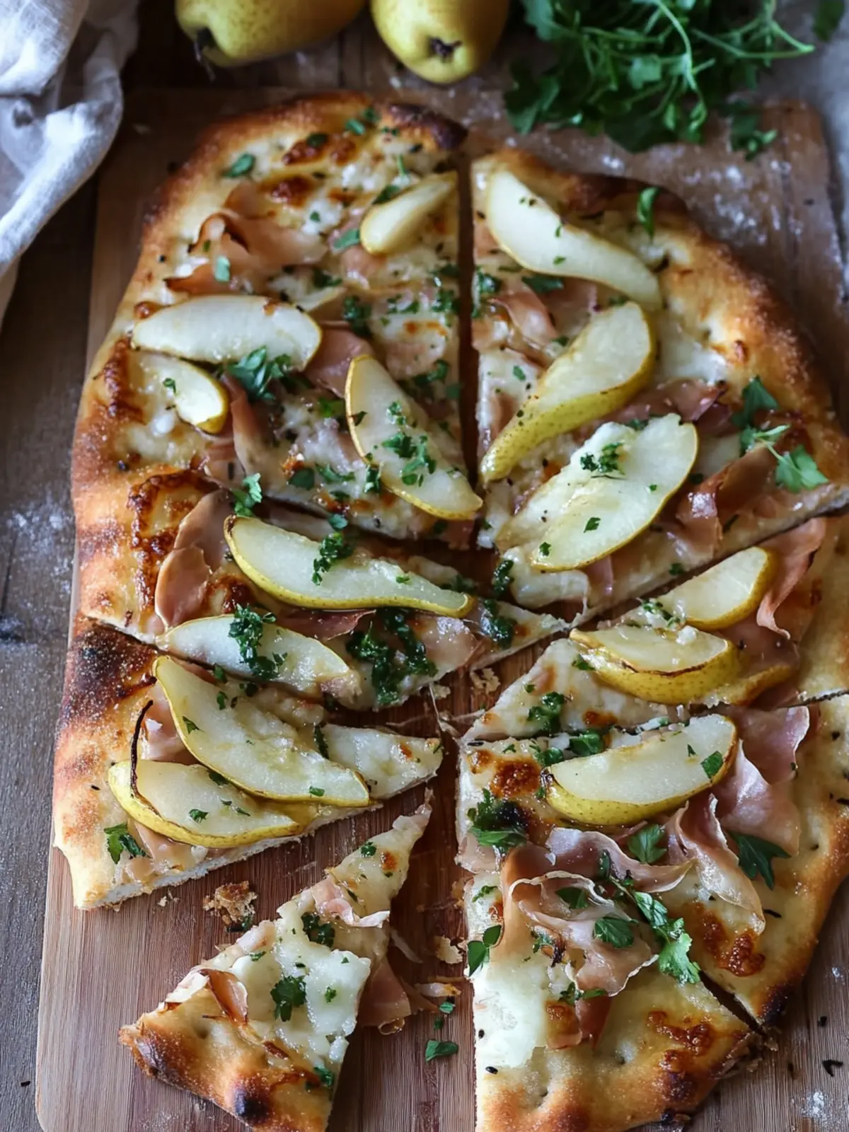 Prosciutto & Pear Flatbread: The Perfect Party Pleaser 4 Prosciutto & Pear Flatbread
