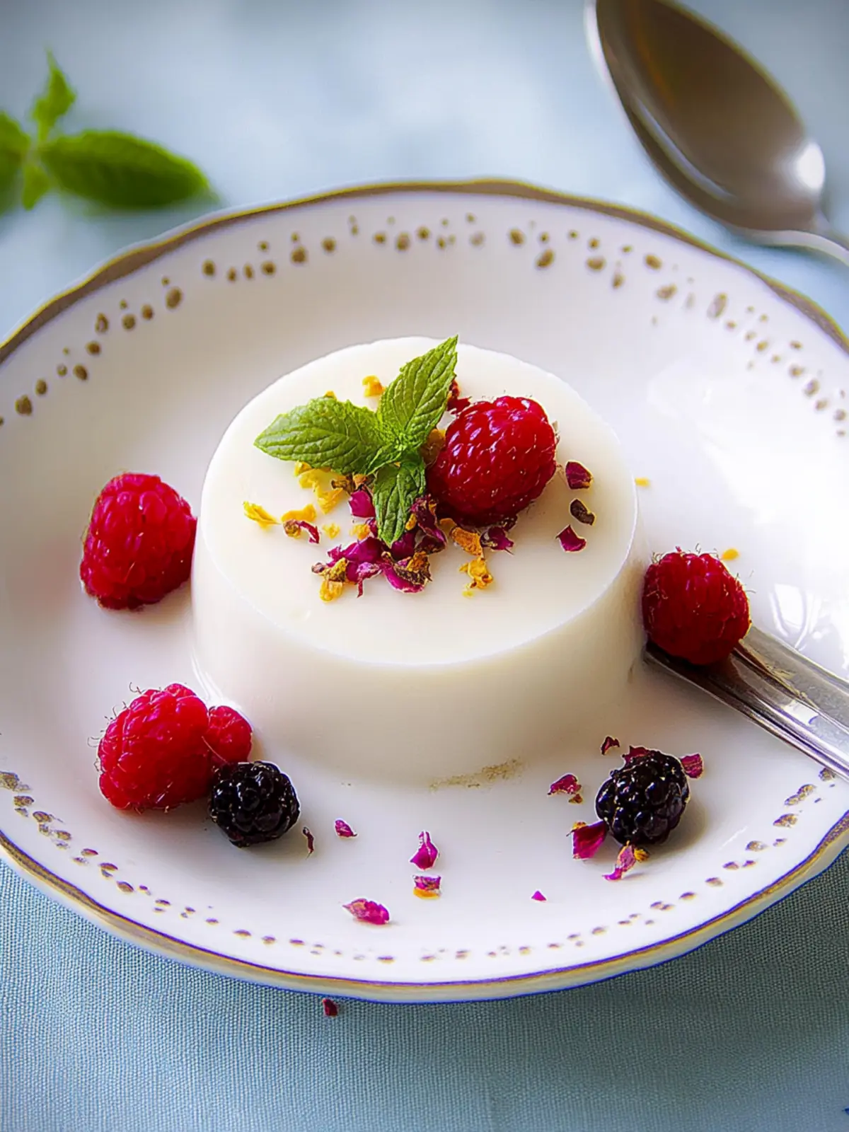 Luscious Coconut Panna Cotta with Berry Bliss Sauce 3 Coconut Panna Cotta