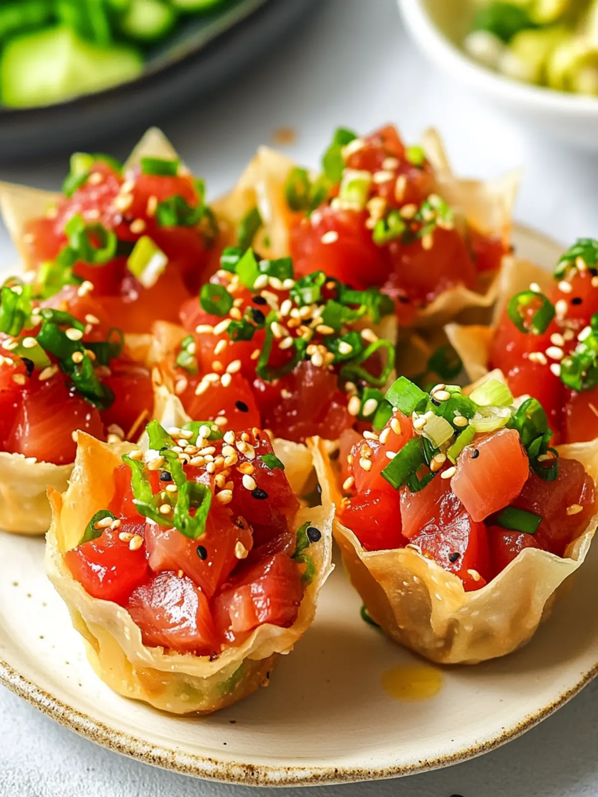Best Tuna Poke Recipe with Wonton Cups That's a Party Hit 4 Best Tuna Poke Recipe with Wonton Cups