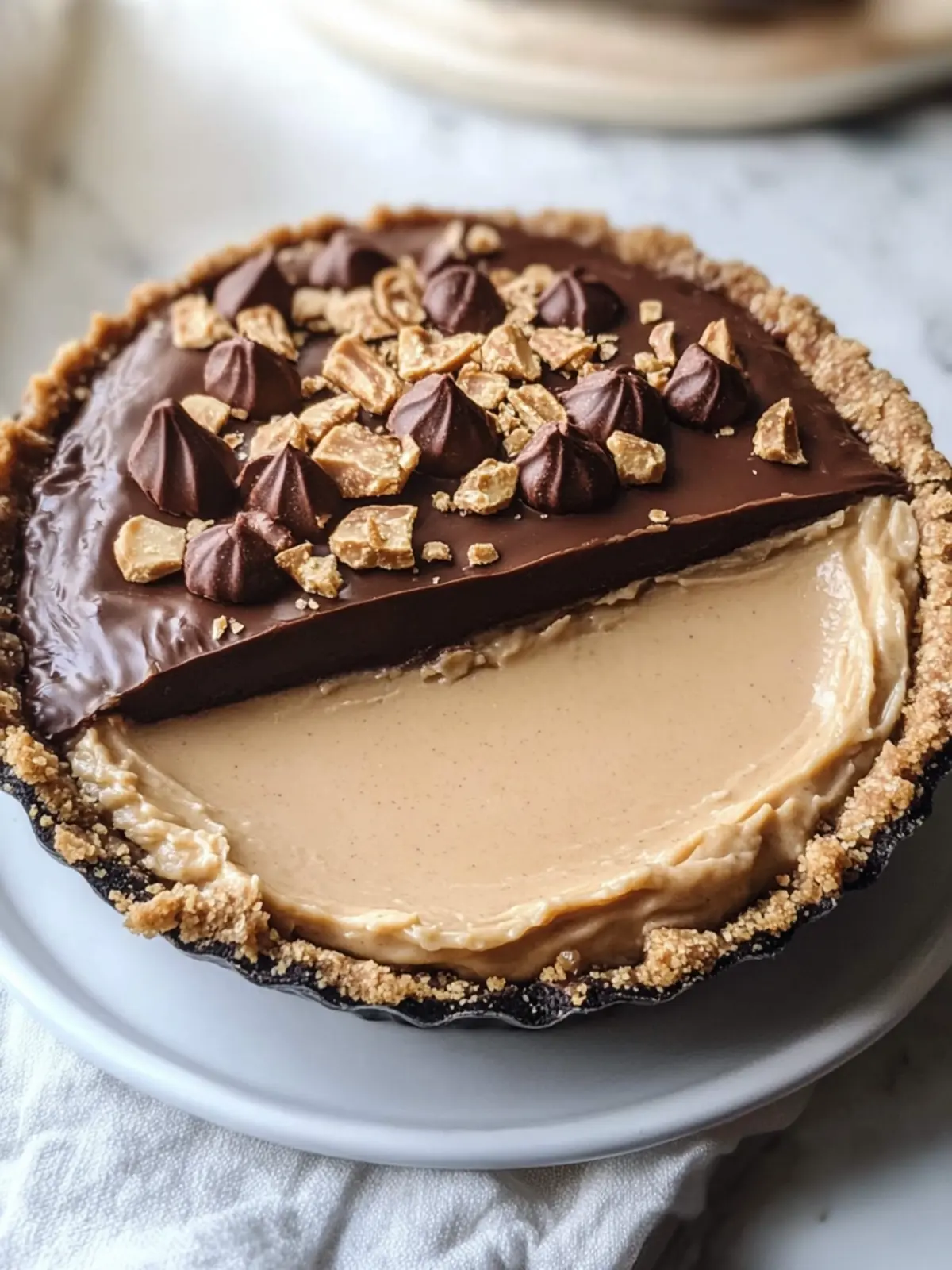 Decadent No Bake Peanut Butter Cup Pie You Can't Resist 3 No Bake Peanut Butter Cup Pie
