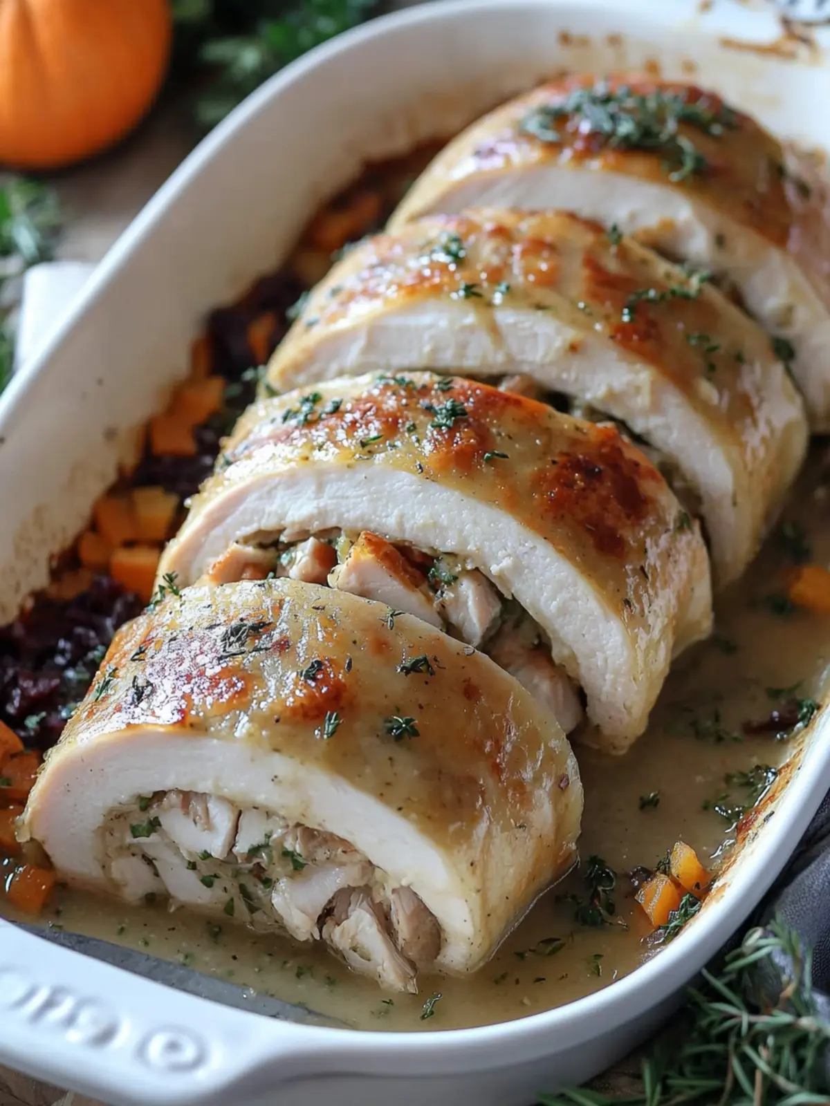 Stuffed Turkey Rolls with Gravy for Cozy Weeknight Comfort 3 Stuffed Turkey Rolls with Gravy