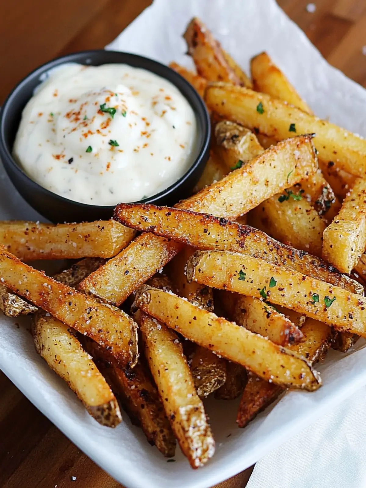 Baked Seasoned Fries with Skinny Garlic Aioli: Guilt-Free Delight 3 Baked Seasoned Fries with Skinny Garlic Aioli