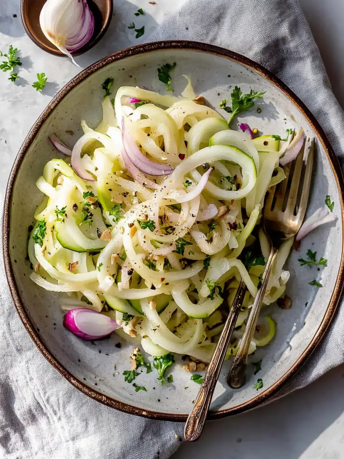 Irresistible Kohlrabi Noodles Tossed in Garlic & Parmesan Magic 4 Kohlrabi Noodles