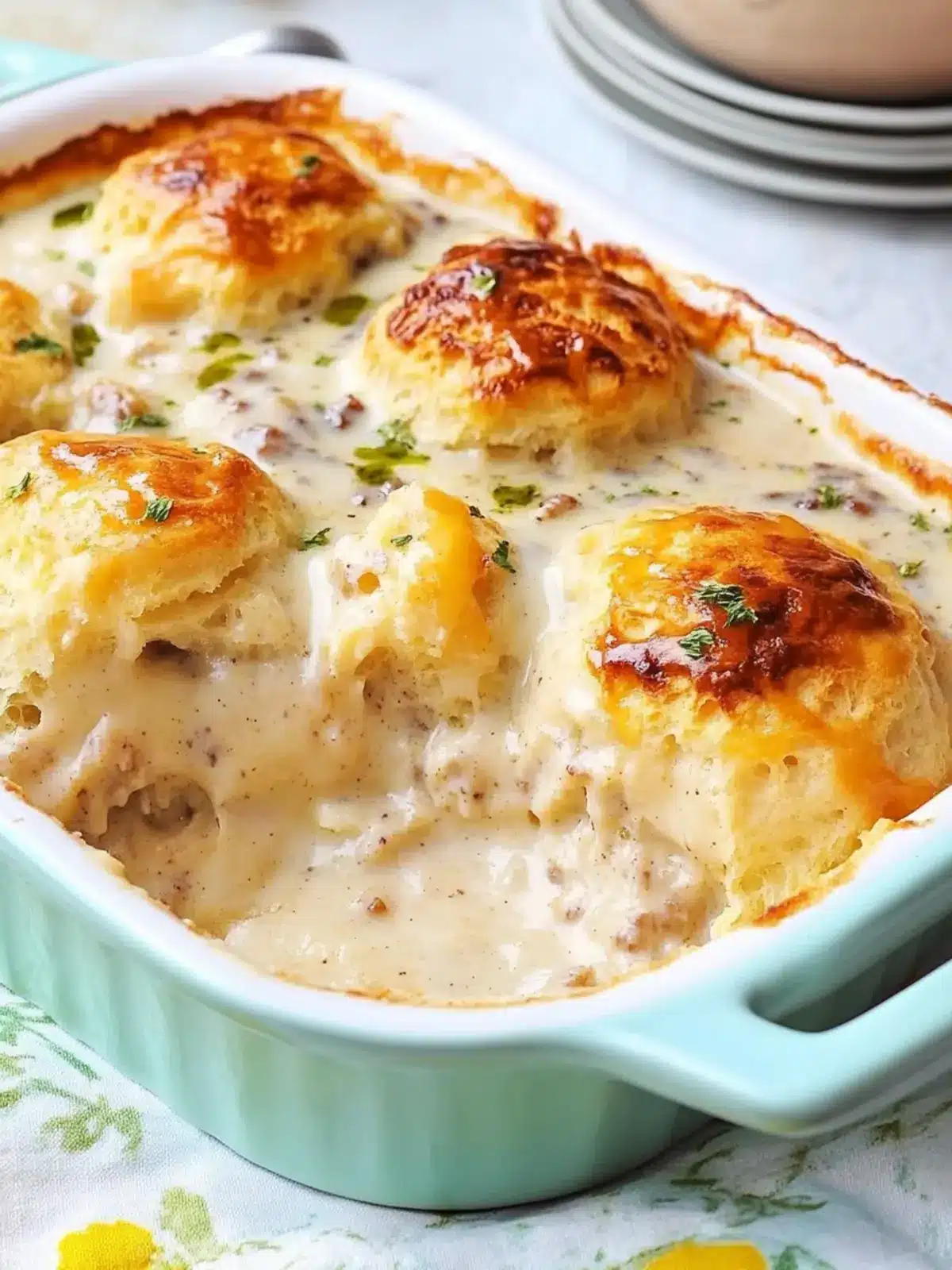 Savory Biscuits and Gravy Casserole for Easy Brunch Bliss 3 Biscuits and Gravy Casserole