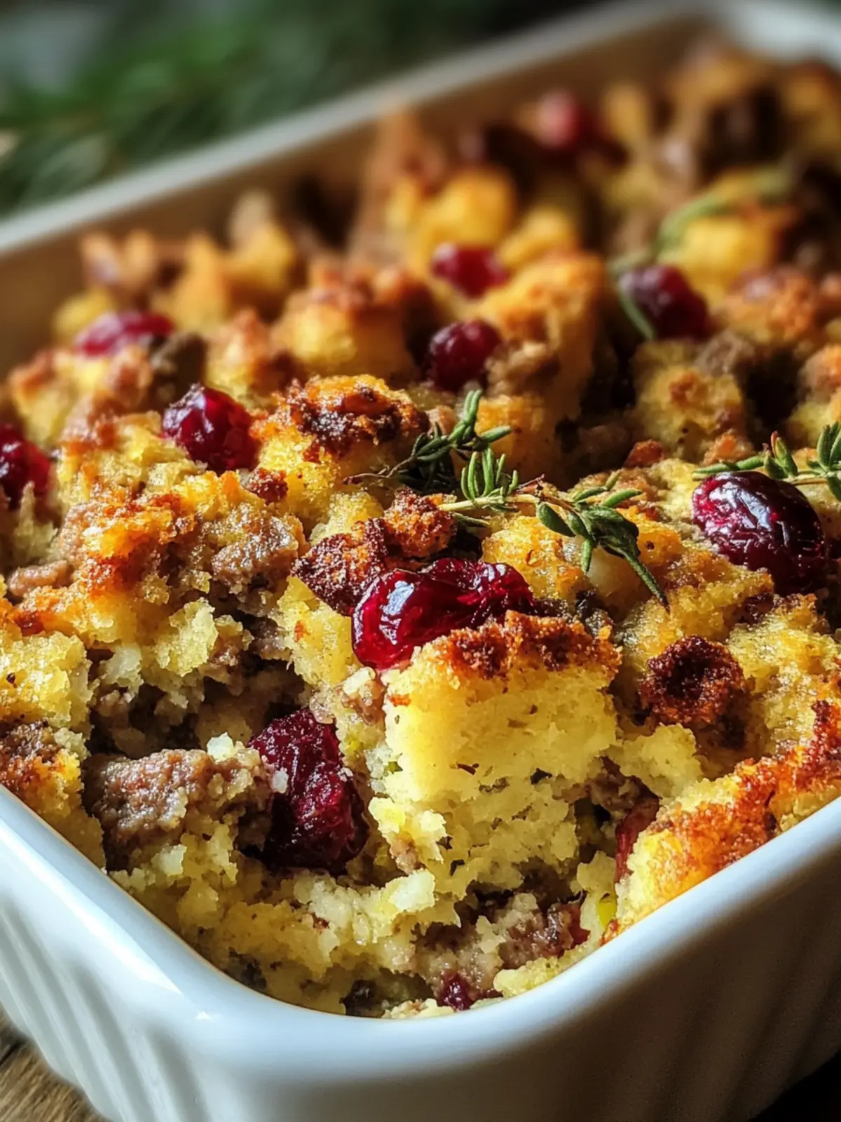 Cranberry Sausage Stuffing Breakfast Casserole for Cozy Mornings 3 Cranberry Sausage Stuffing Breakfast Casserole