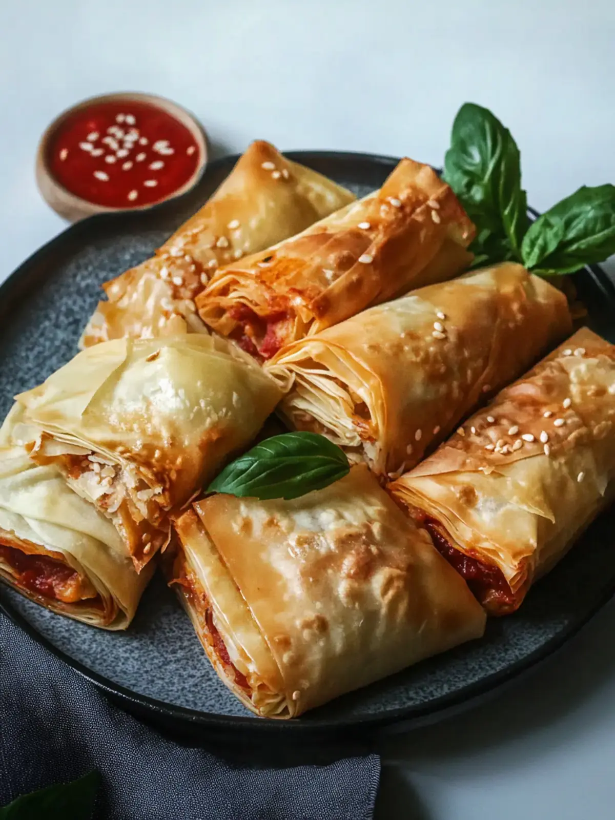 Crispy Phyllo Dough Pizza Rolls Perfect for Any Gathering 3 Phyllo Dough Pizza Rolls