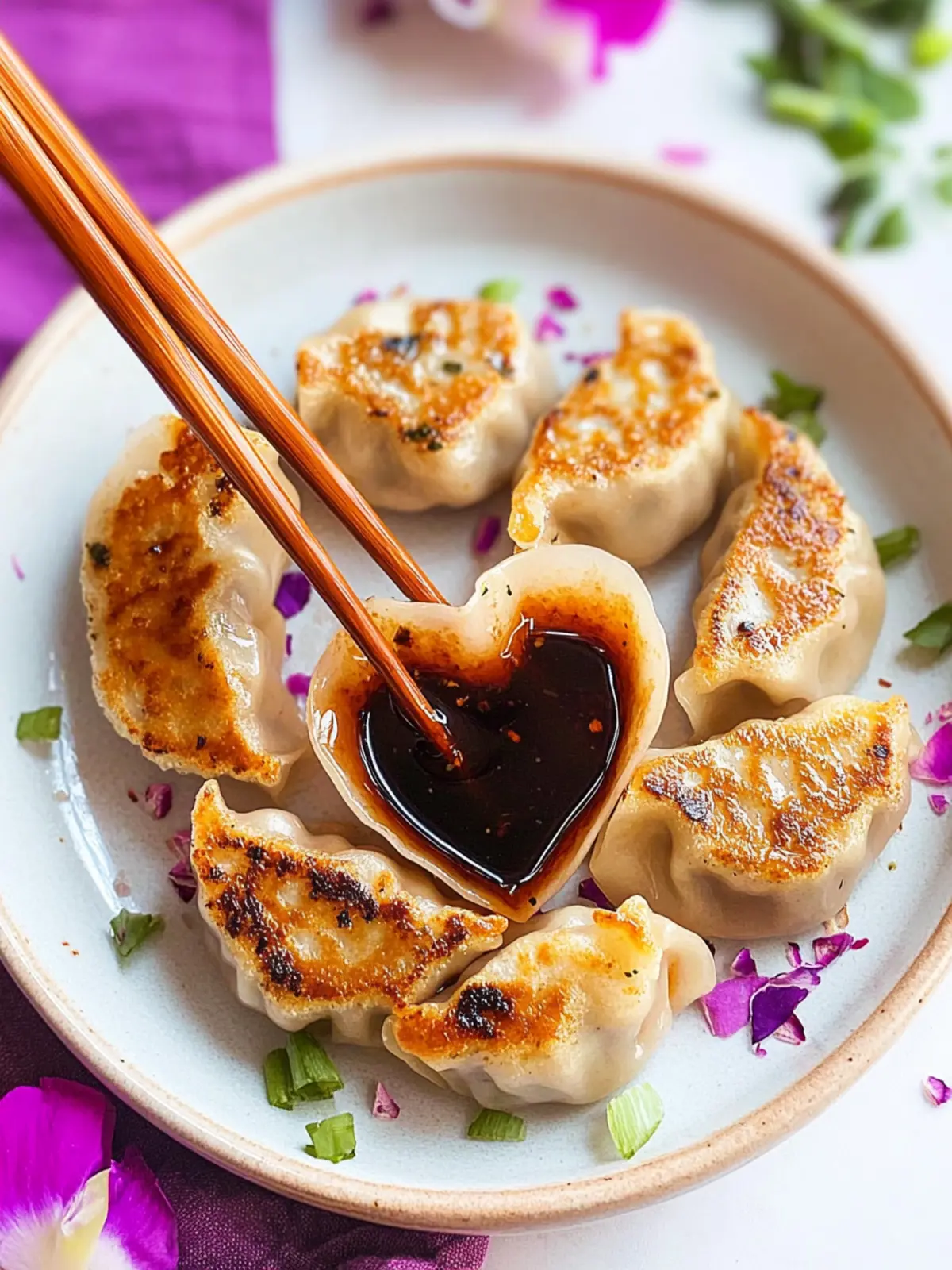 Heart Shaped Pork Potstickers: Love in Every Bite! 4 Heart Shaped Pork Potstickers