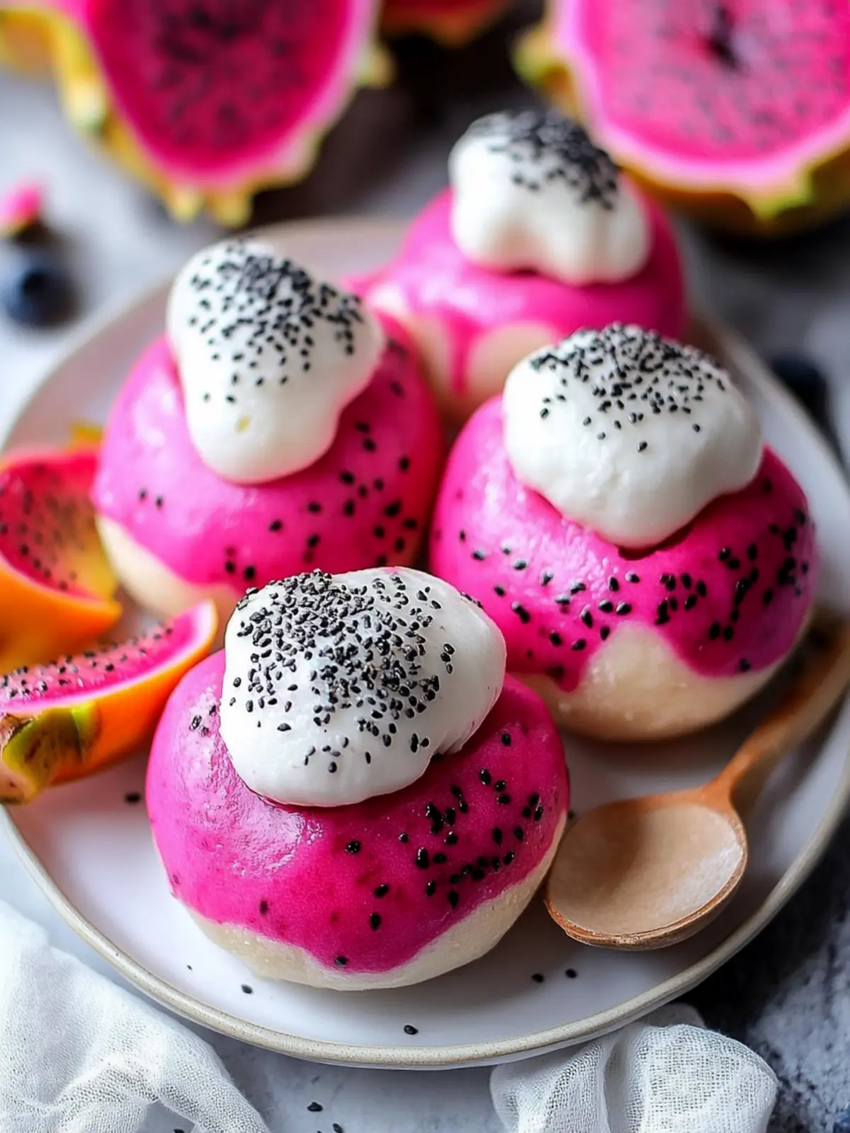 Fluffy Dragon Fruit Cream Buns for Your Tropical Dessert Fix 4 Fluffy Dragon Fruit Cream Buns