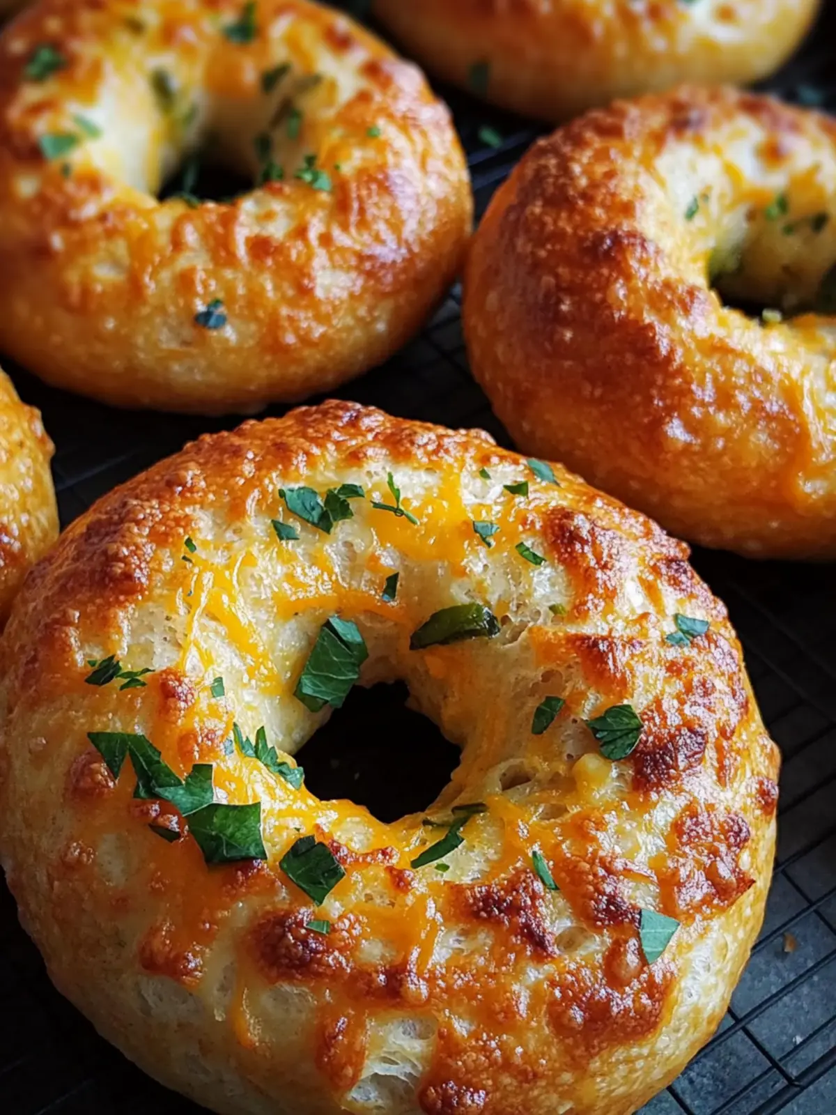 Sourdough Discard Bagels with Cheddar Jalapeño Bliss 4 Sourdough Discard Bagels with Cheddar Jalapeño