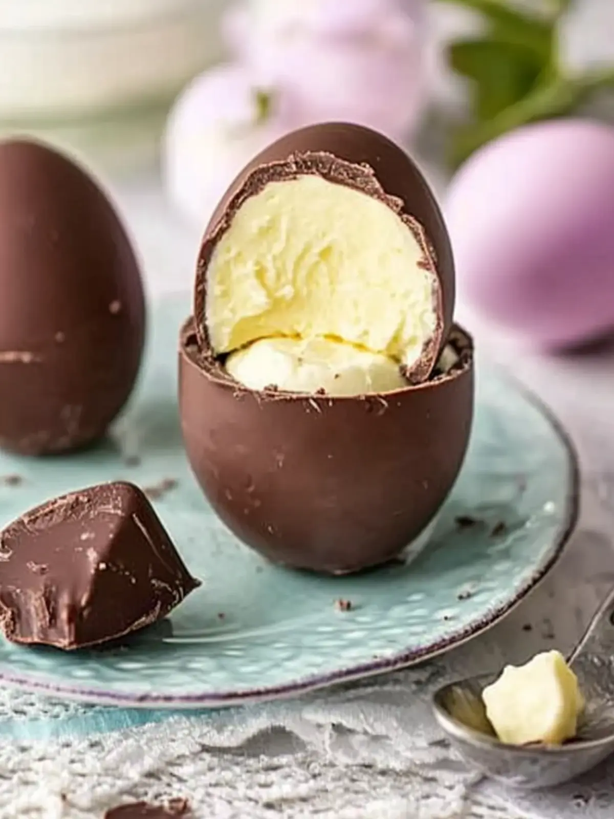 Cheesecake Filled Chocolate Easter Eggs: Sweet Joy Awaits! 4 Cheesecake Filled Chocolate Easter Eggs