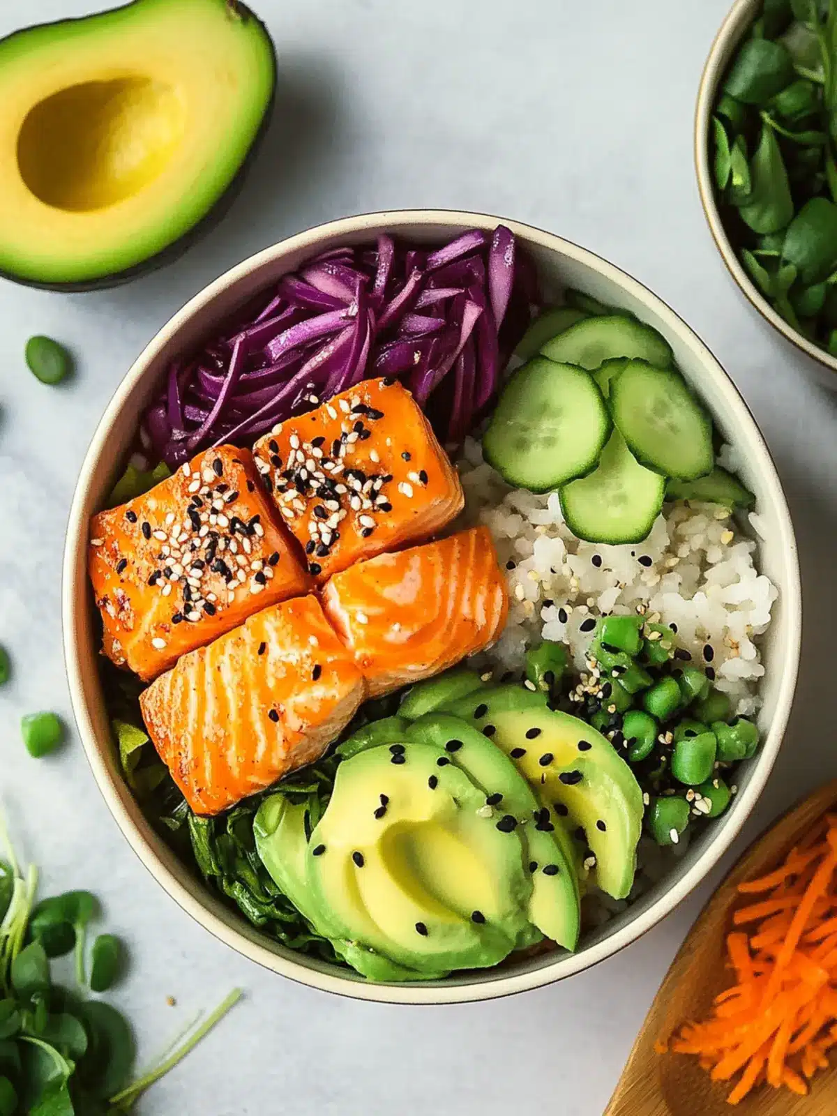 Miso Salmon Buddha Bowls with Sesame Dressing for a Flavor Boost 2 Miso Salmon Buddha Bowls with Sesame Dressing