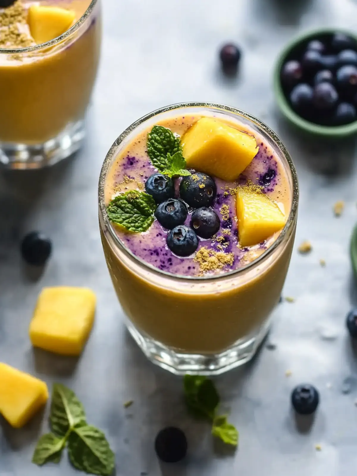 Tropical Mango Blueberry Lassi: Your Quick Healthy Refreshment 2 Tropical Mango Blueberry Lassi