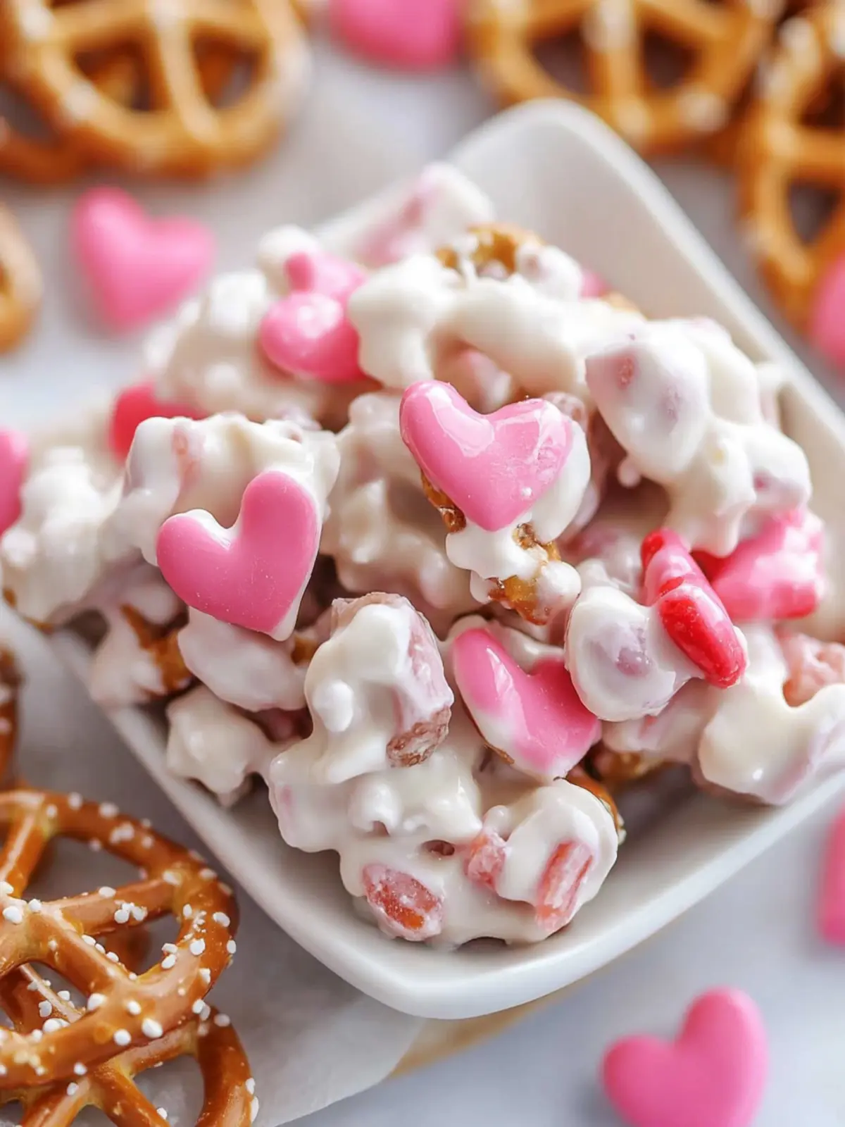 Valentine's Day White Chocolate Crockpot Candy with Pretzels Bliss 4 Valentine s Day White Chocolate Crockpot Candy with Pretzels