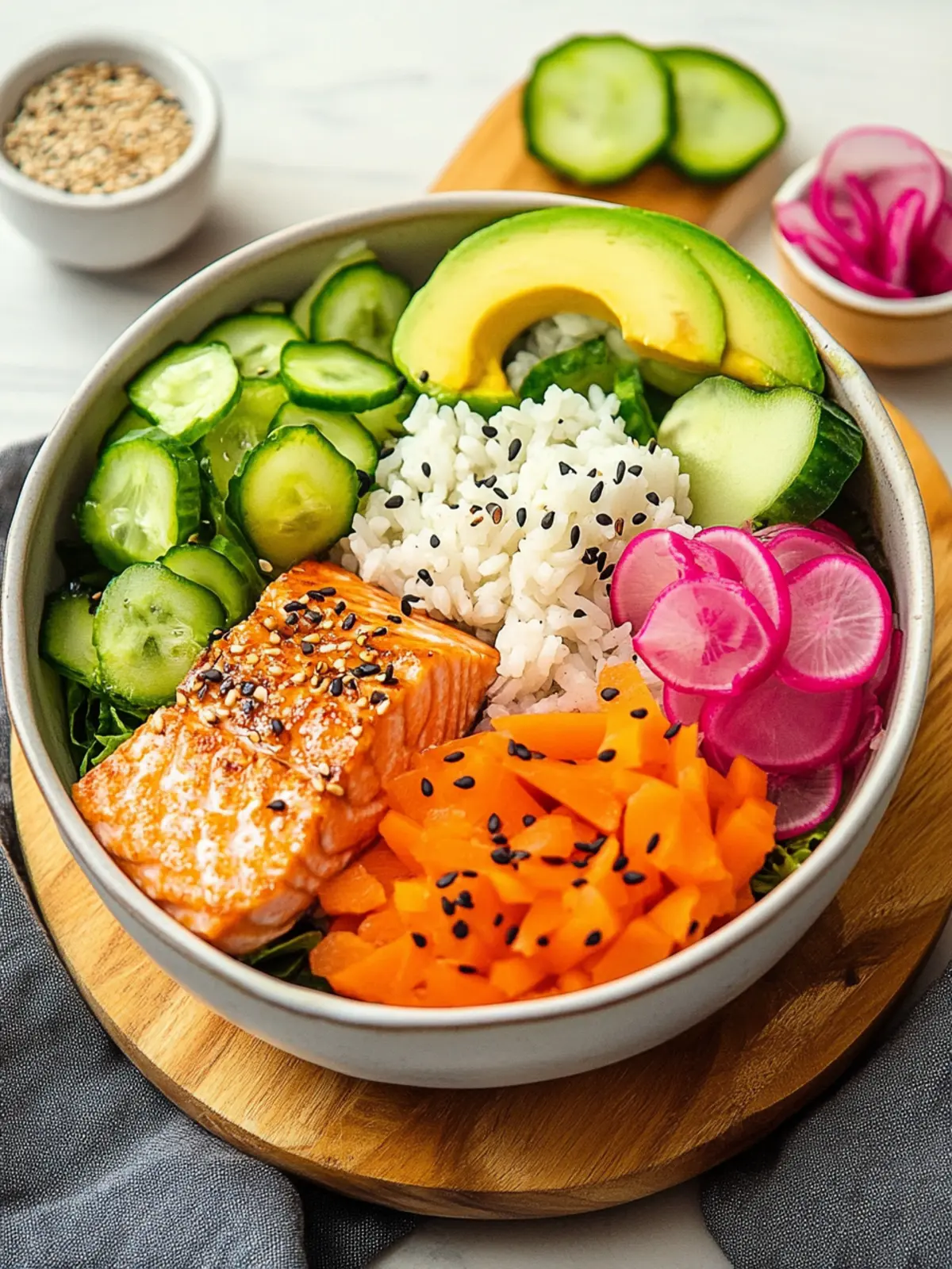 Miso Salmon Buddha Bowls with Sesame Dressing for a Flavor Boost 4 Miso Salmon Buddha Bowls with Sesame Dressing