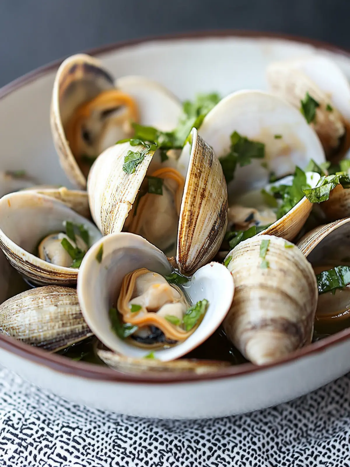 Savory Steamed Clams with Fresh Basil in 10 Minutes 4 Steamed Clams with Fresh Basil