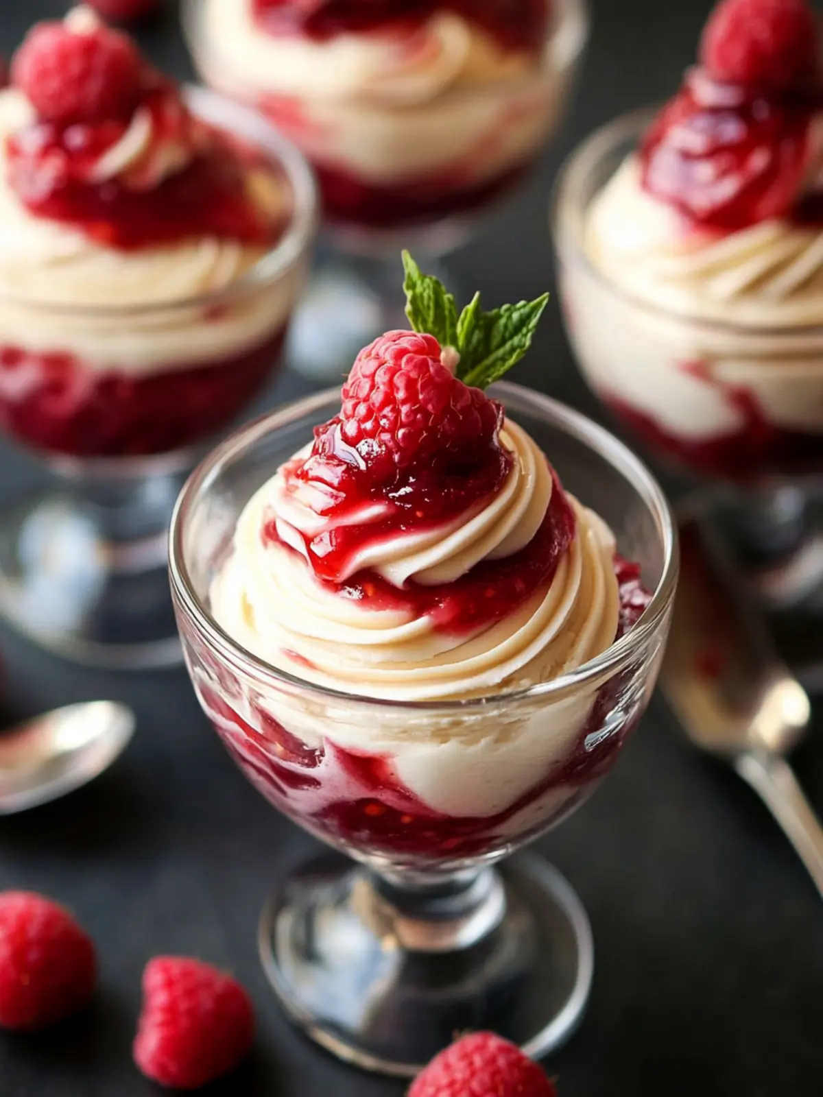 Decadent White Chocolate Cheesecake Mousse with Raspberry Bliss 4 White Chocolate Cheesecake Mousse with Raspberry Compote