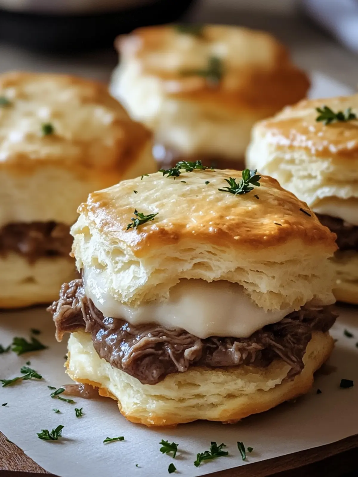 Heavenly French Dip Biscuits: Quick Cheesy Comfort Treats 3 French Dip Biscuits