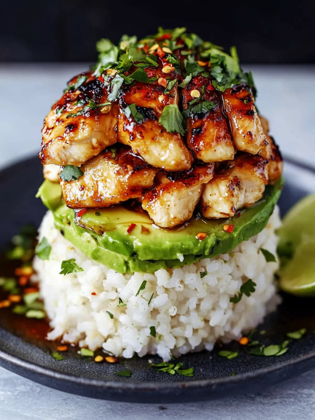 Delicious Honey Lime Chicken & Avocado Rice Stack Recipe 2 Honey Lime Chicken & Avocado Rice Stack