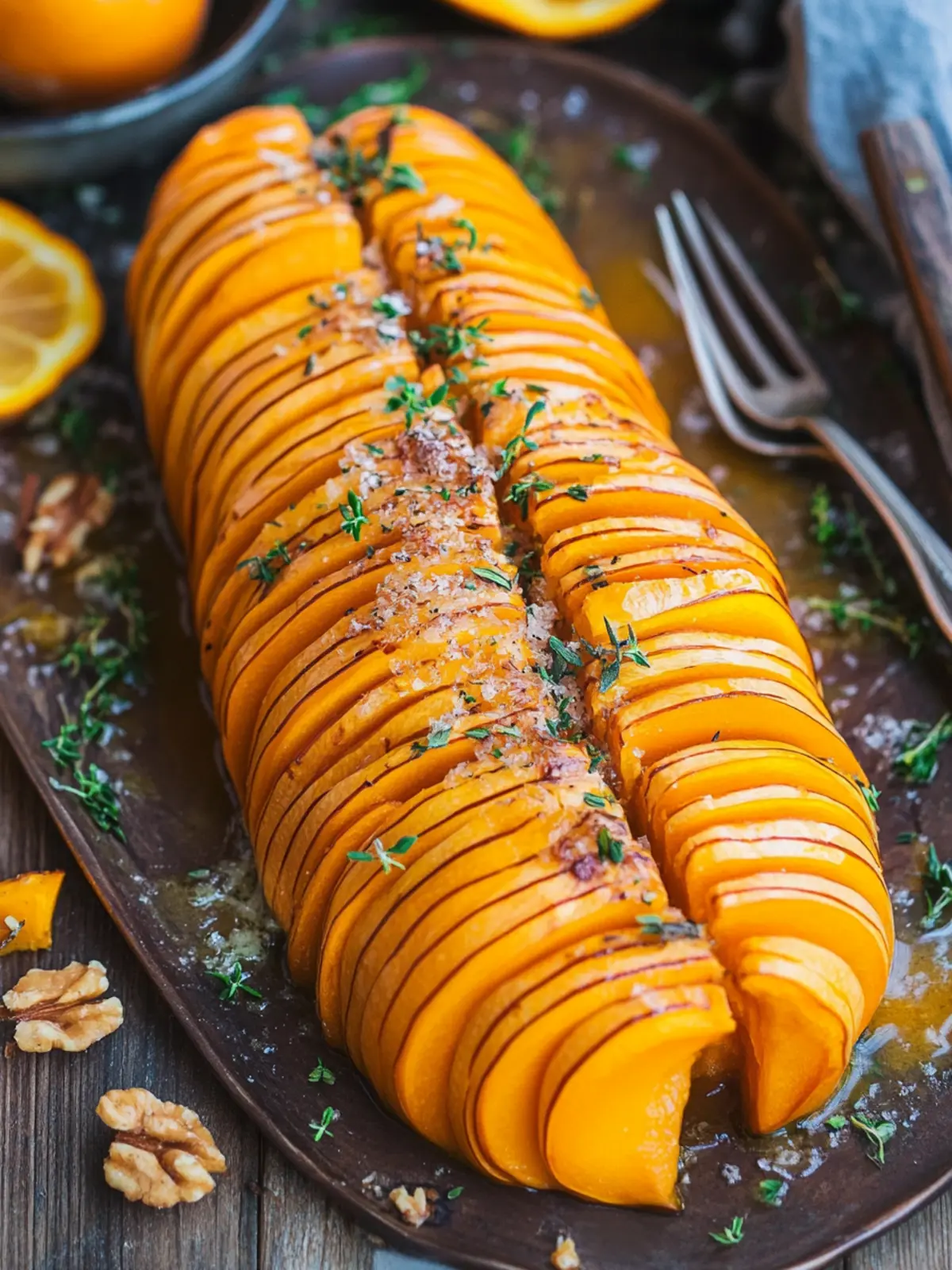 Delicious Hasselback Butternut Squash with Honey-Butter Glaze 4 Hasselback Butternut Squash