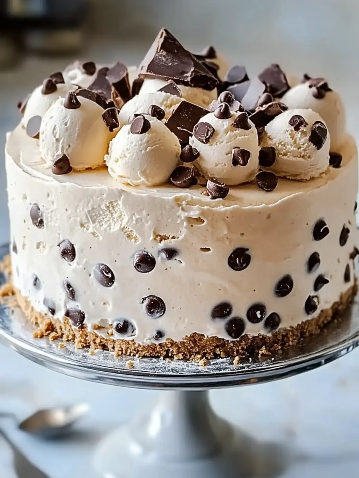 Decadent Chocolate Chip Cookie Dough Ice Cream Cake for All! 2 CHOCOLATE CHIP COOKIE DOUGH ICE CREAM CAKE