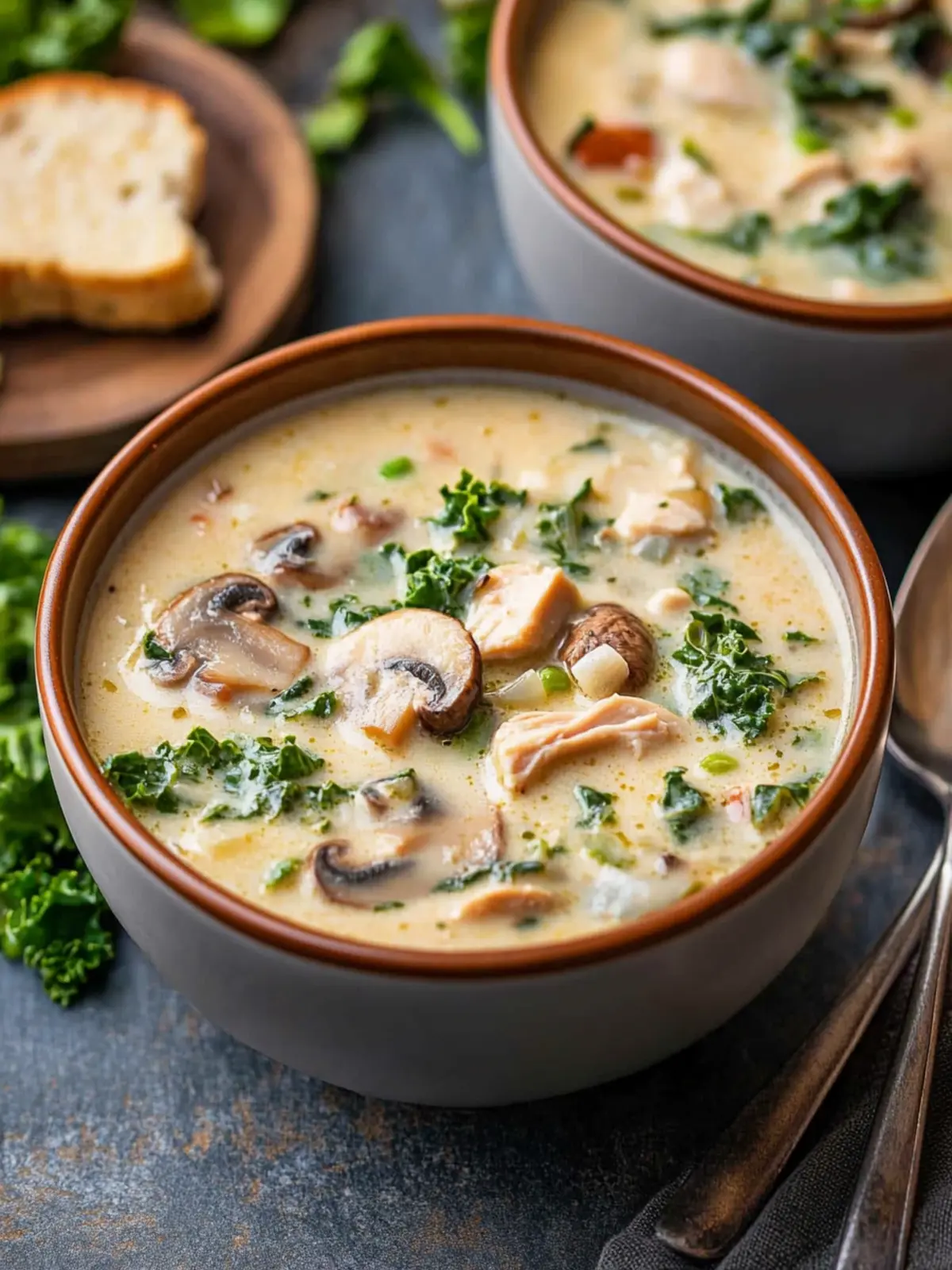 Creamy Mushroom Kale Turkey Soup for Cozy Nights In 2 Creamy Mushroom Kale Turkey Soup