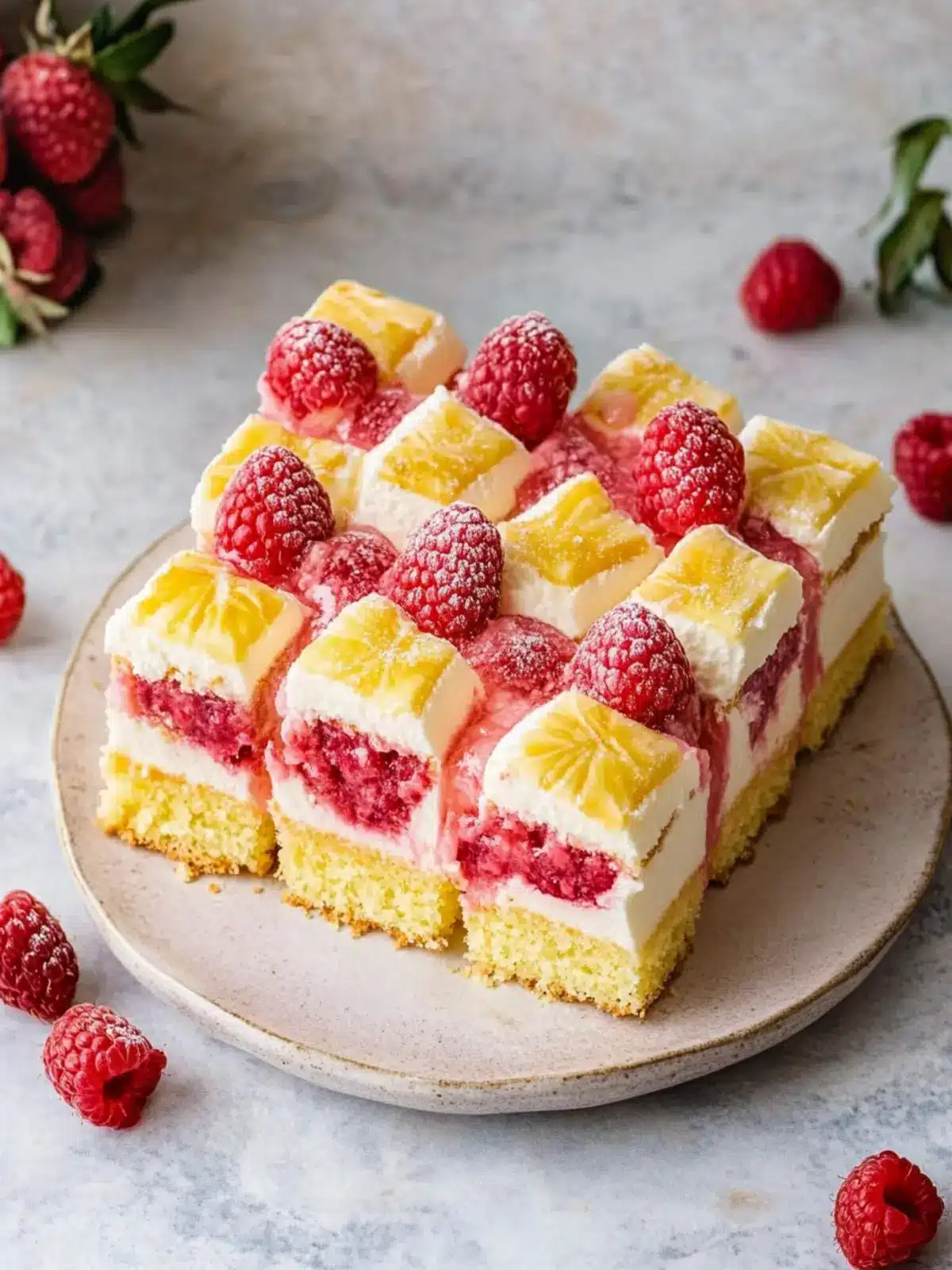 Tropical Pina Colada Raspberry Battenberg Cake for Celebrations 3 Pina Colada Raspberry Battenberg Cake