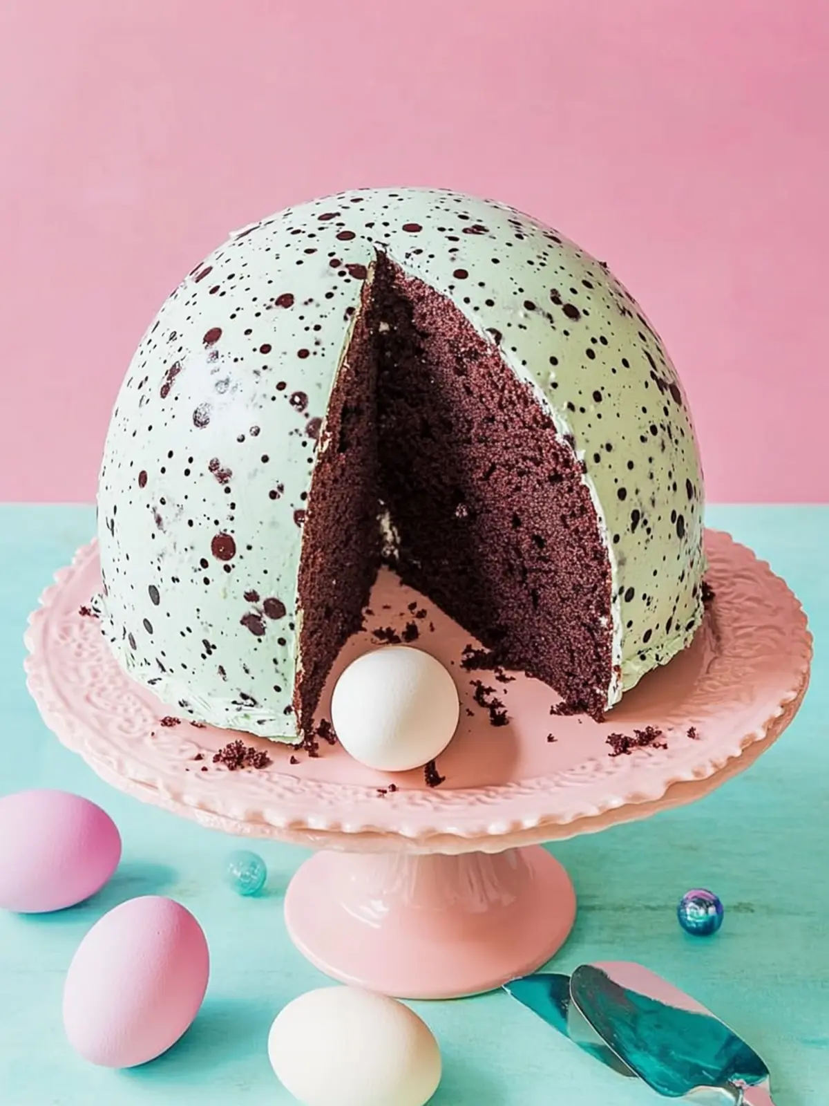Giant Chocolate Speckled Egg Cake for an Epic Easter Celebration 3 Giant Chocolate Speckled Egg Cake