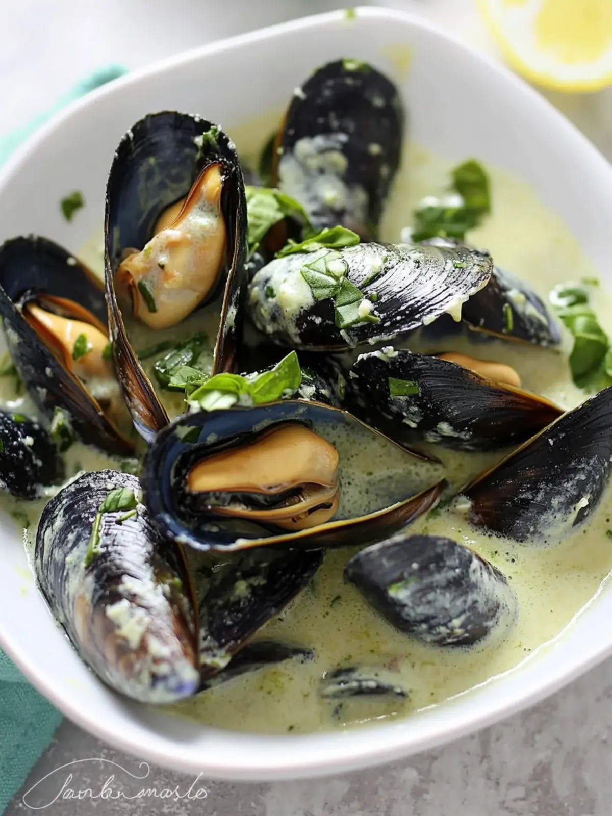 Mussels in Basil Cream Sauce A Guilt-Free Italian Treat 4 Mussels in Basil Cream Sauce