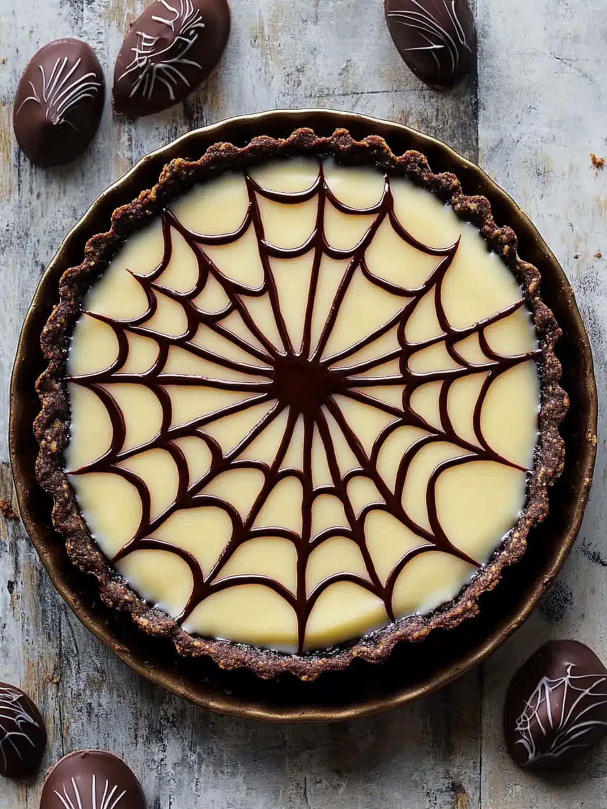 Halloween Spiderweb Chocolate Tart That's a Spooky Delight 4 Halloween Spiderweb Chocolate Tart