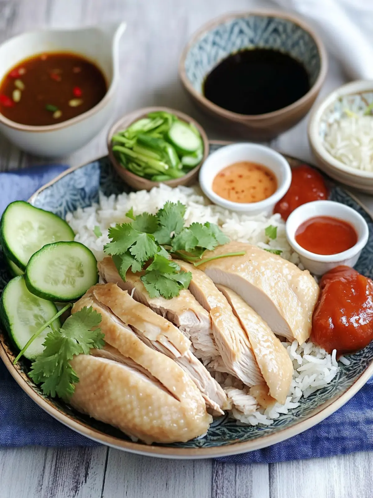 Hainanese Chicken Rice with 3 Dipping Sauces Made Easy 3 Hainanese Chicken Rice with 3 dipping sauces