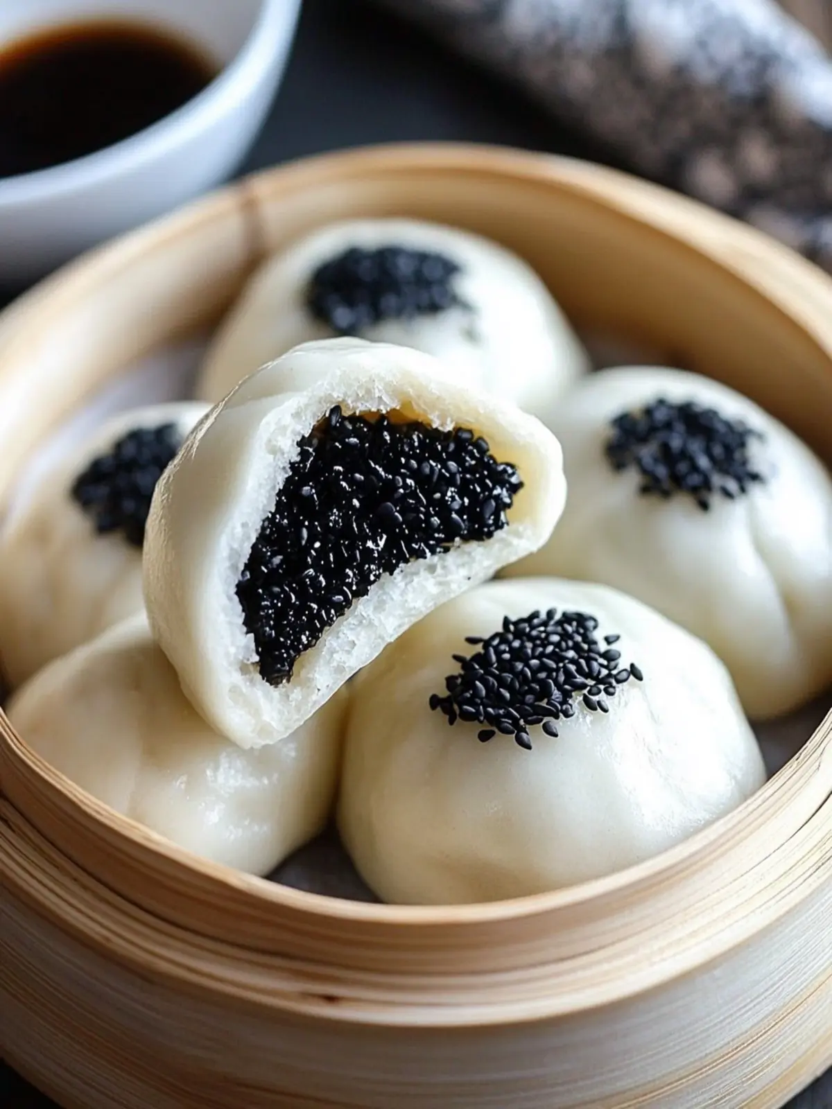 Soft and Fluffy Black Sesame Steamed Buns You ll Love 3 Black Sesame Steamed Buns