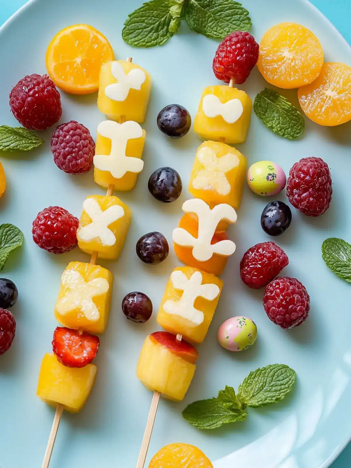 Colorful Fruit Kabobs with Easter Shapes for Festive Fun 3 Fruit Kabobs with Easter Shapes