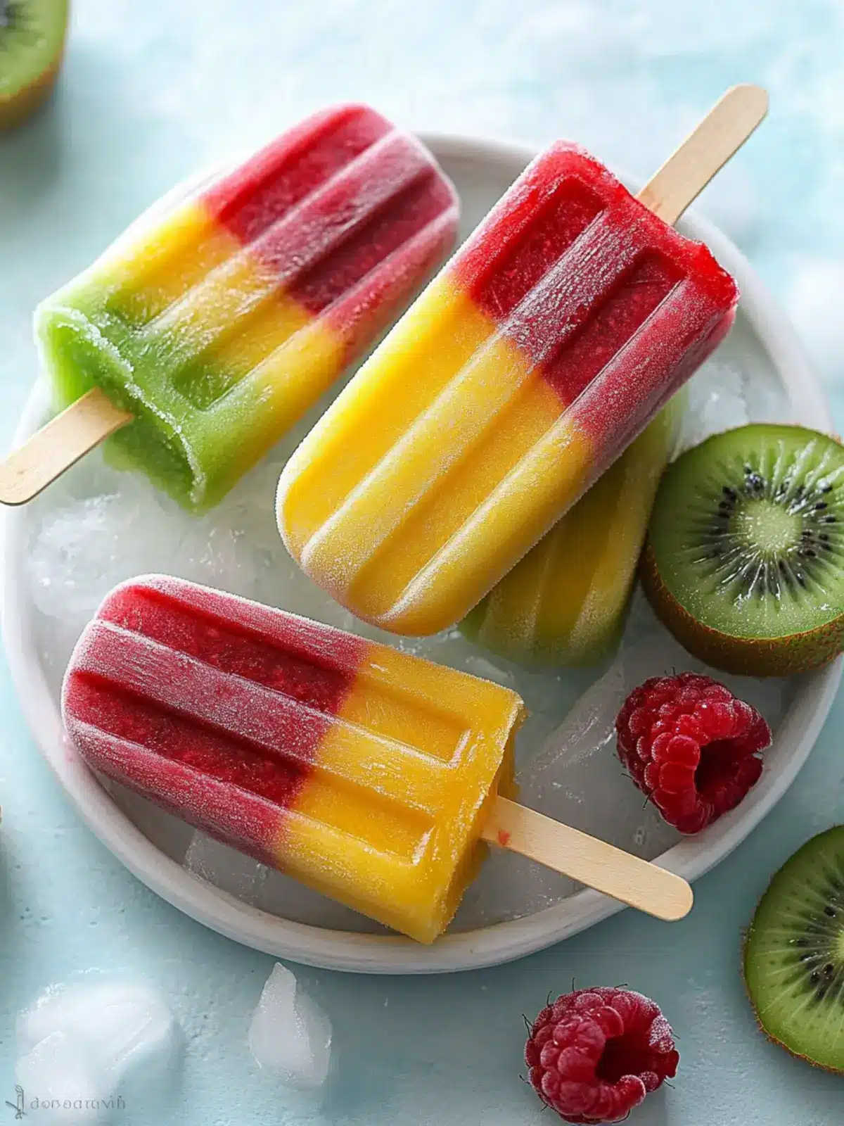 Delicious Frozen Mango, Kiwi, Raspberry Fruit Pops to Beat the Heat 4 Frozen Mango, Kiwi, Raspberry Fruit Pops