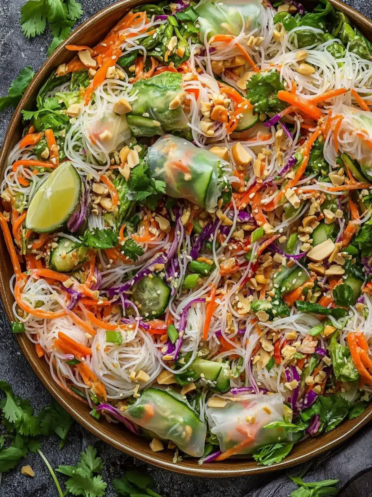 Ultimate Spring Roll Salad with Peanut Dressing Bliss 4 Spring Roll Salad with Peanut Dressing