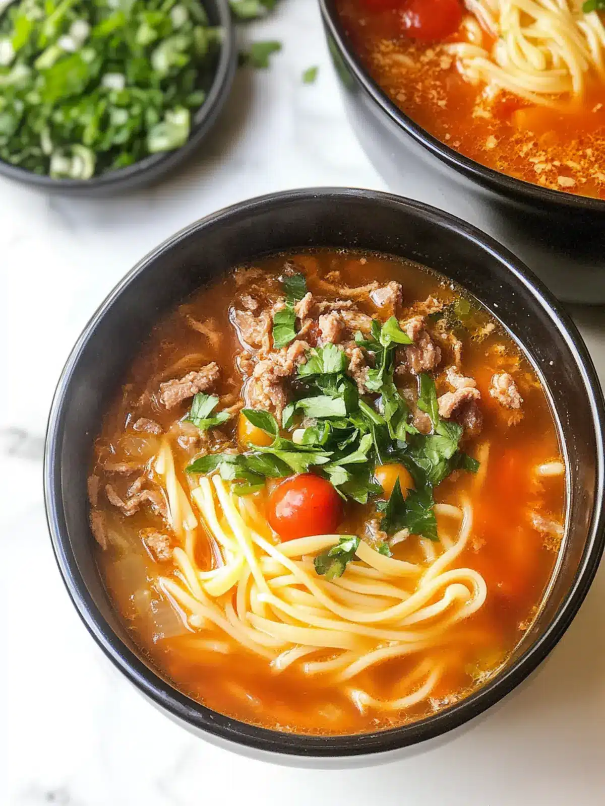 Hearty Easy Tomato Beef Noodle Soup in One Pot 3 Easy Tomato Beef Noodle Soup
