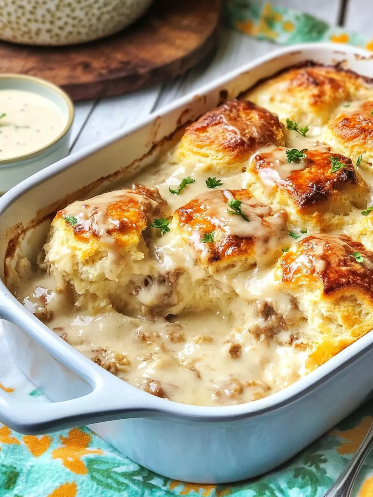 Savory Biscuits and Gravy Casserole for Easy Brunch Bliss 4 Biscuits and Gravy Casserole