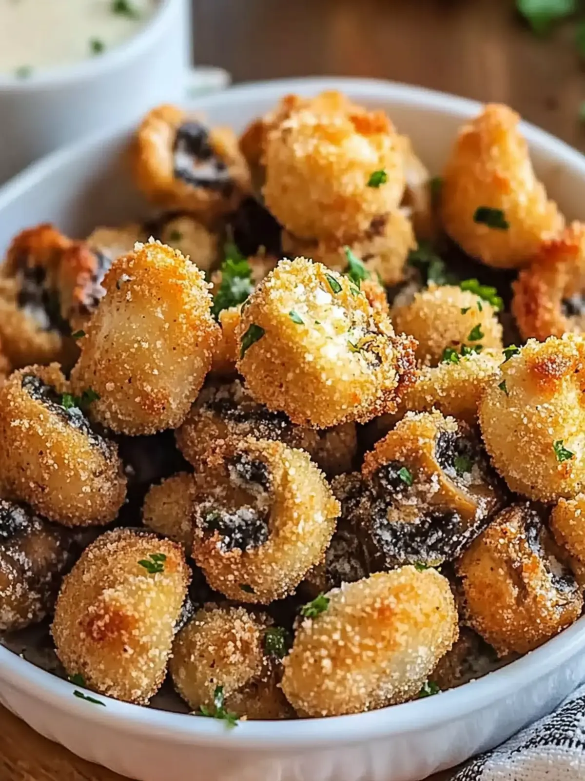 Crispy Ranch-Breaded Mushrooms: Irresistibly Crunchy Snack! 2 Crispy Ranch-Breaded Mushrooms
