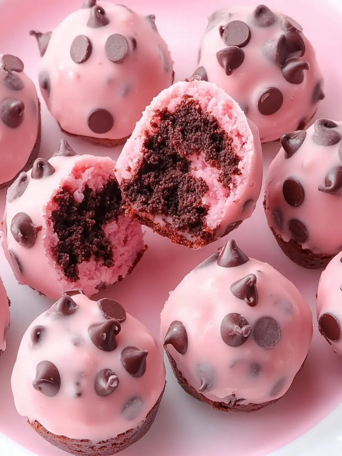 Pink Chocolate-Chip Cookie Dough Brownie Bites for Sweet Cravings 4 Pink Chocolate-Chip Cookie Dough Brownie Bites