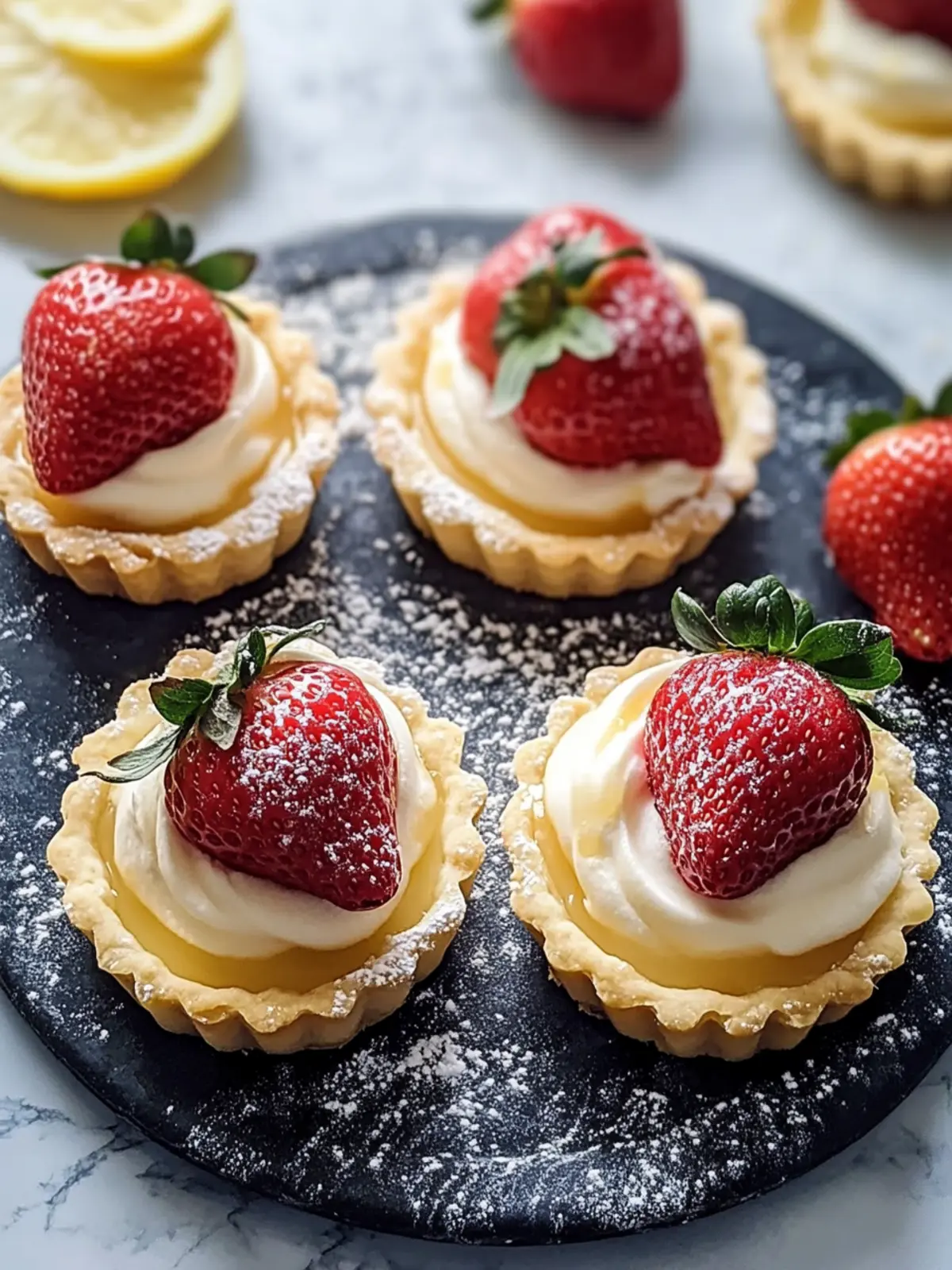 Strawberry Mascarpone Tartlets with Lemon Curd for Instant Joy 4 Strawberry Mascarpone Tartlets with Lemon Curd