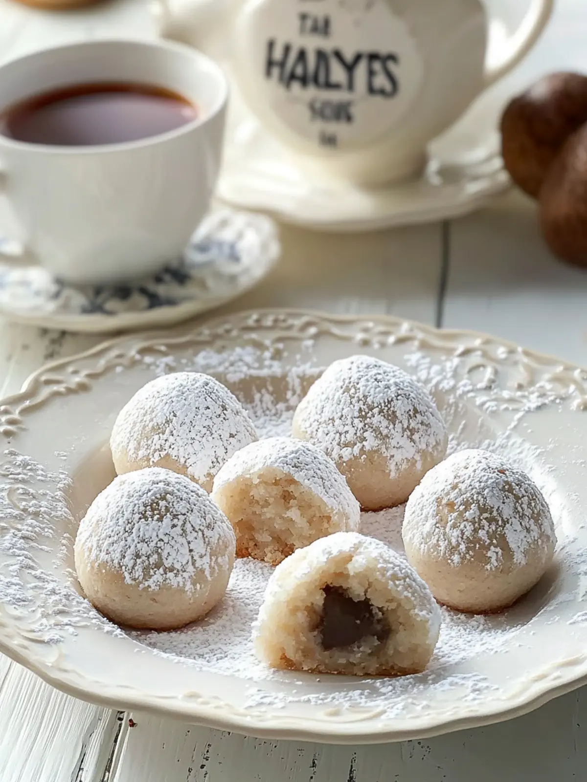 Granny's Russian Tea Cakes with Hershey's Kiss Surprise 2 Russian Tea Cakes with a Hershey s Kiss