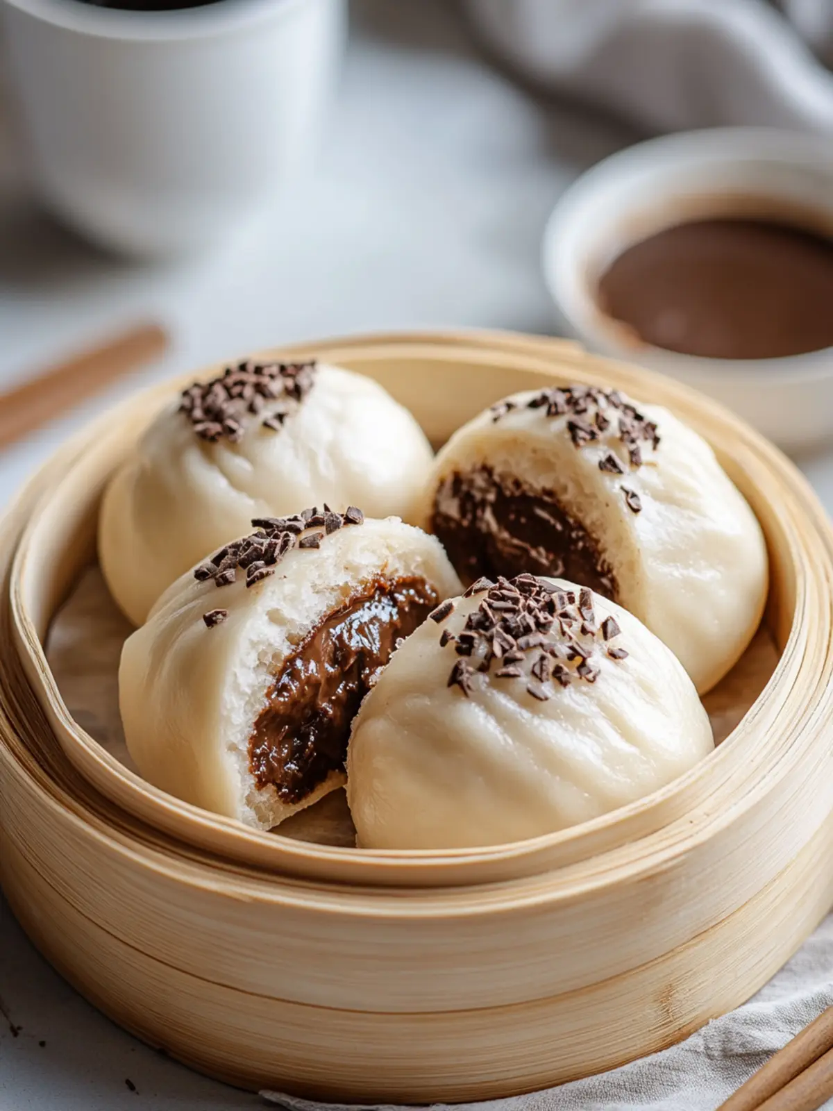 Melt-in-Your-Mouth Chocolate Steamed Buns to Satisfy Cravings 2 Chocolate Steamed Buns
