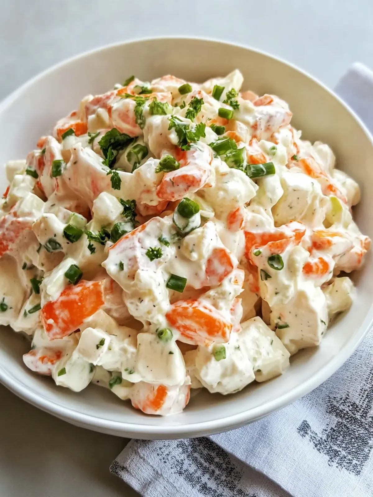 Creamy Seafood Salad with Imitation Crab Ready in 15 Minutes 2 Creamy Seafood Salad with Imitation Crab