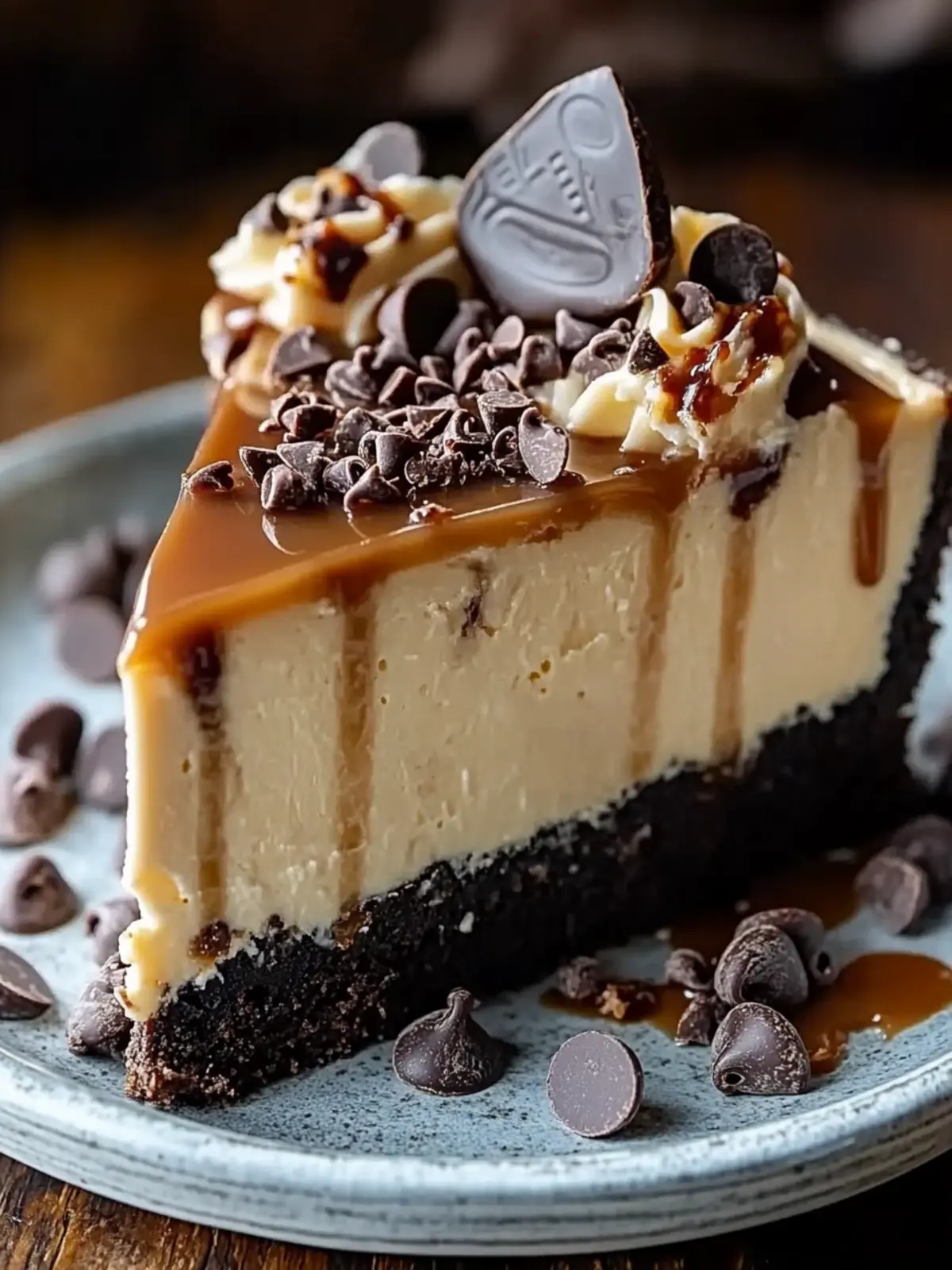 Decadent Salted Caramel Chocolate Chip Cheesecake Bliss 4 Salted Caramel Chocolate Chip Cheesecake