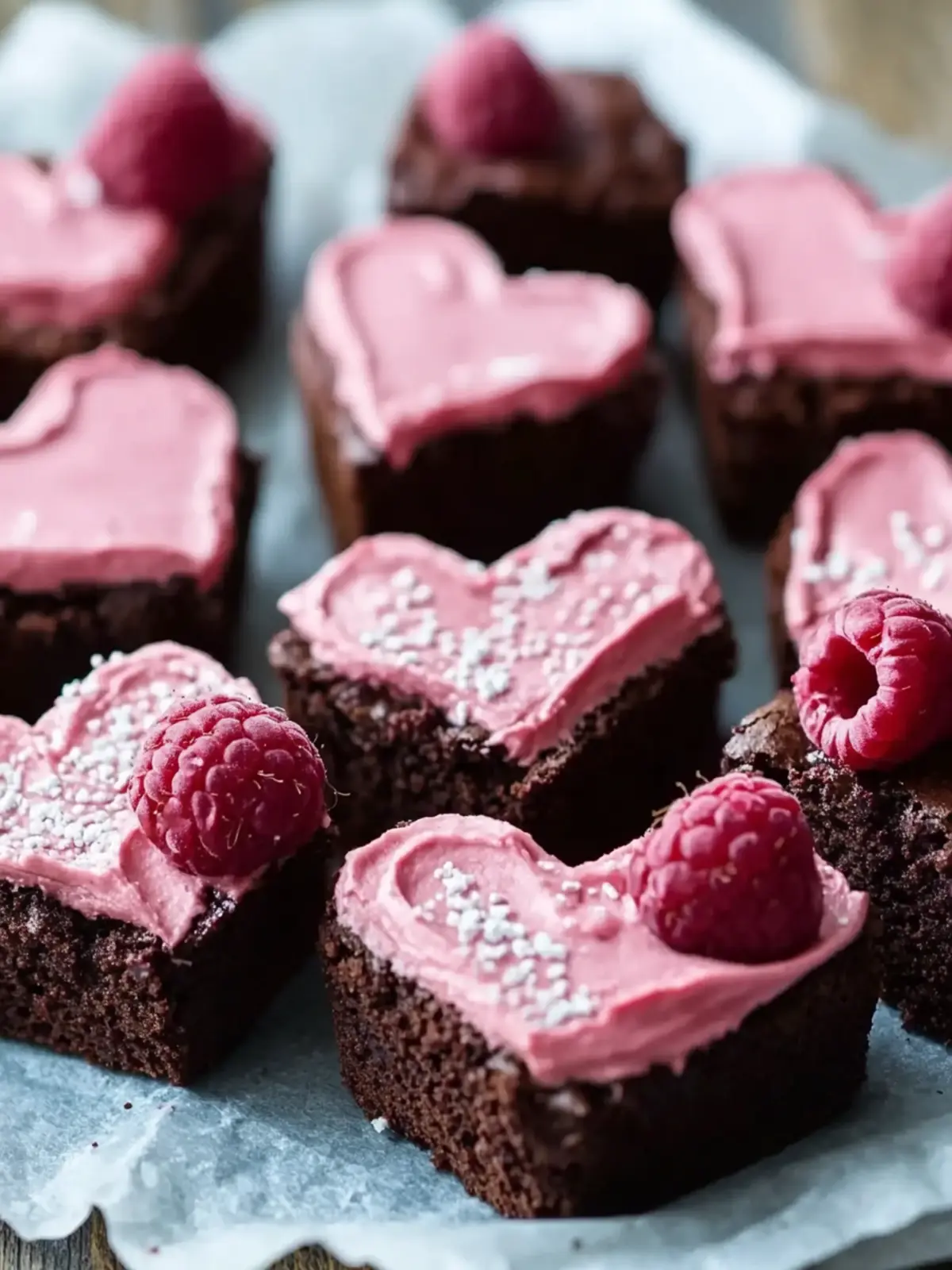 Heart-Shaped Brownies with Dreamy Raspberry Buttercream Bliss 4 Heart-Shaped Brownies with Dreamy Raspberry Buttercream Delight