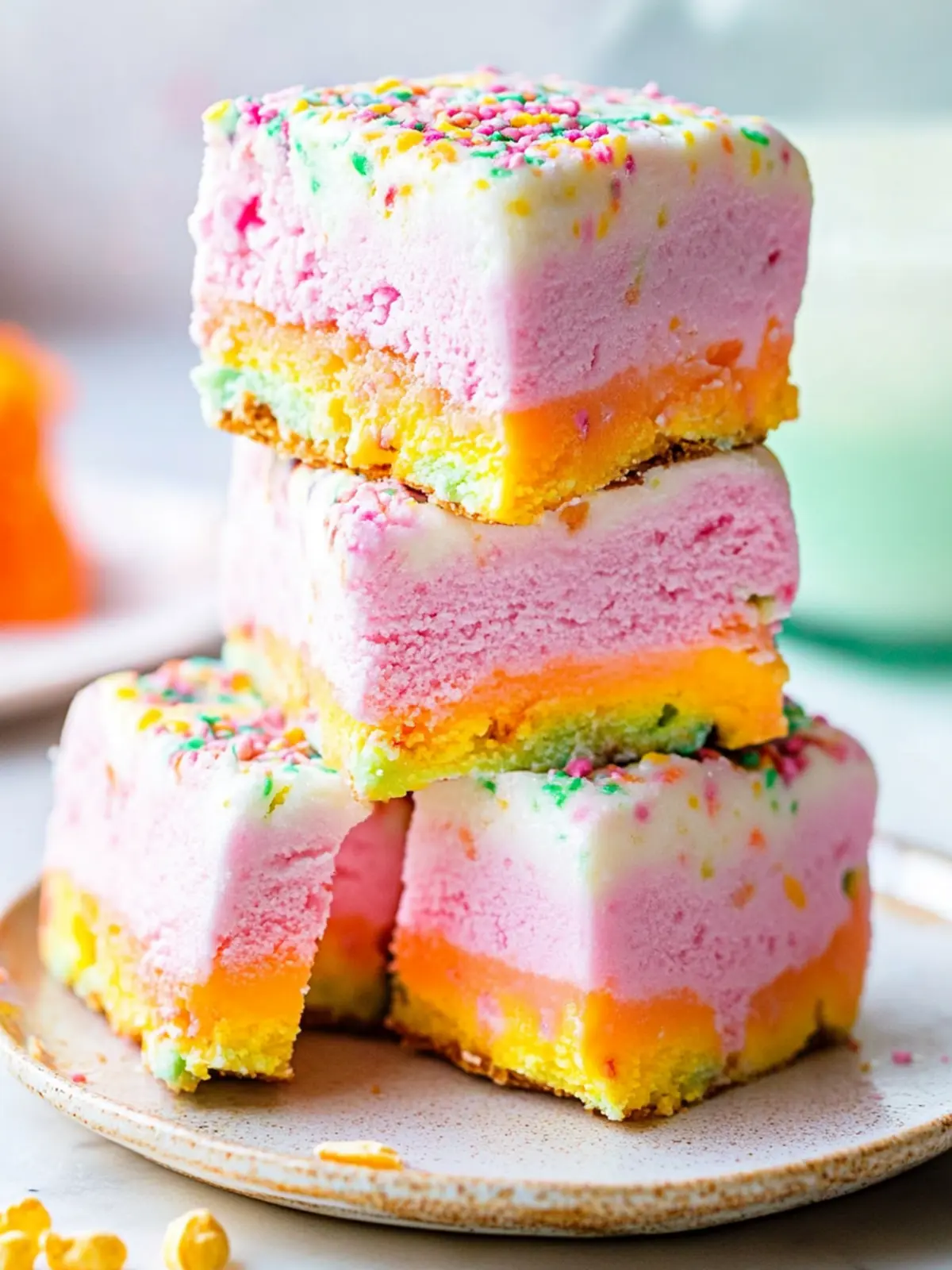 No-Bake Rainbow Sherbet Bars That Brighten Your Summer Days 4 No-Bake Rainbow Sherbet Bars