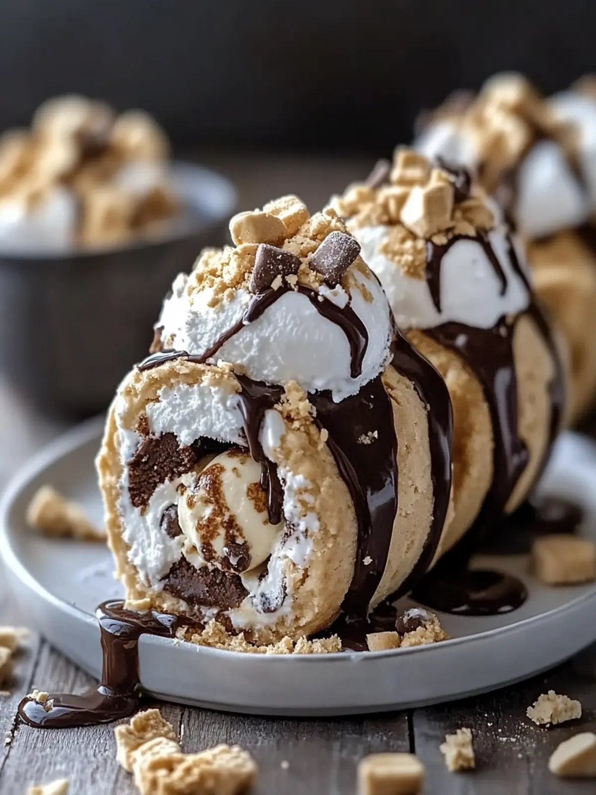S mores Explosion Cookie Dough Ice Cream Rolls for Summer Bliss 3 S mores Explosion Cookie Dough Ice Cream Rolls
