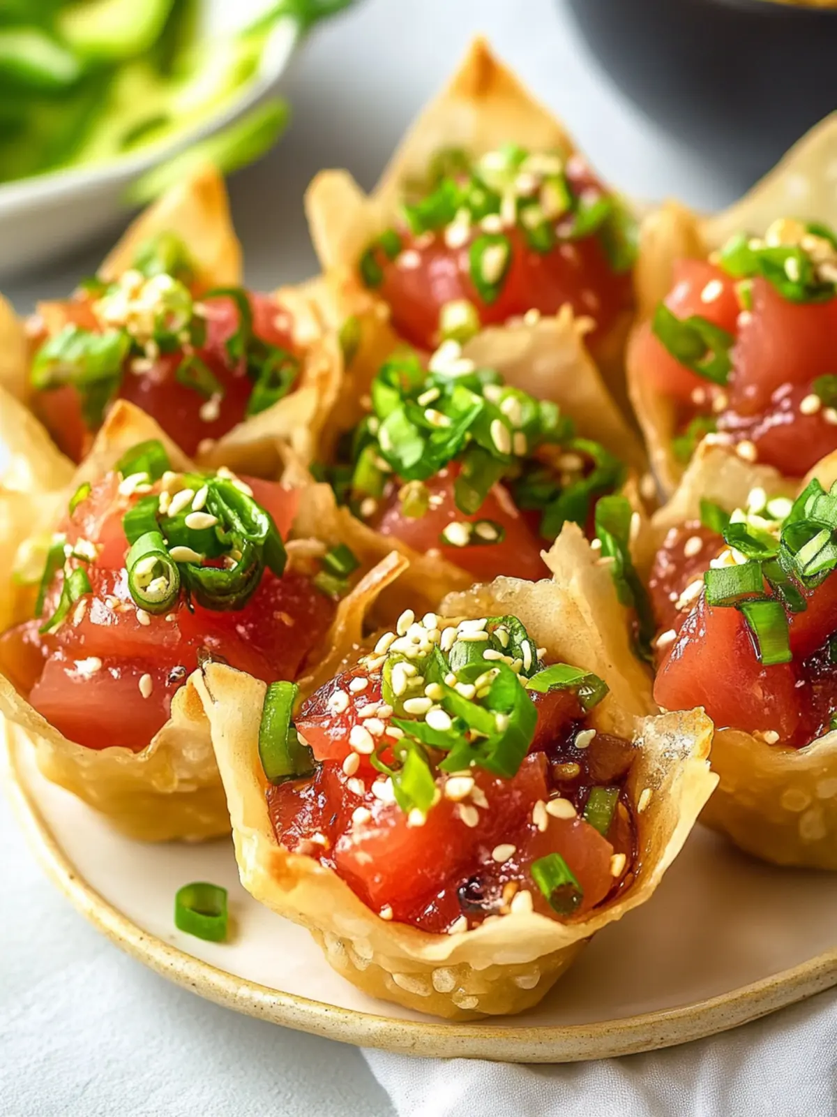 Best Tuna Poke Recipe with Wonton Cups That's a Party Hit 2 Best Tuna Poke Recipe with Wonton Cups