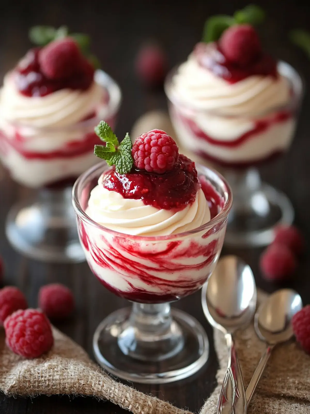 Decadent White Chocolate Cheesecake Mousse with Raspberry Bliss 2 White Chocolate Cheesecake Mousse with Raspberry Compote
